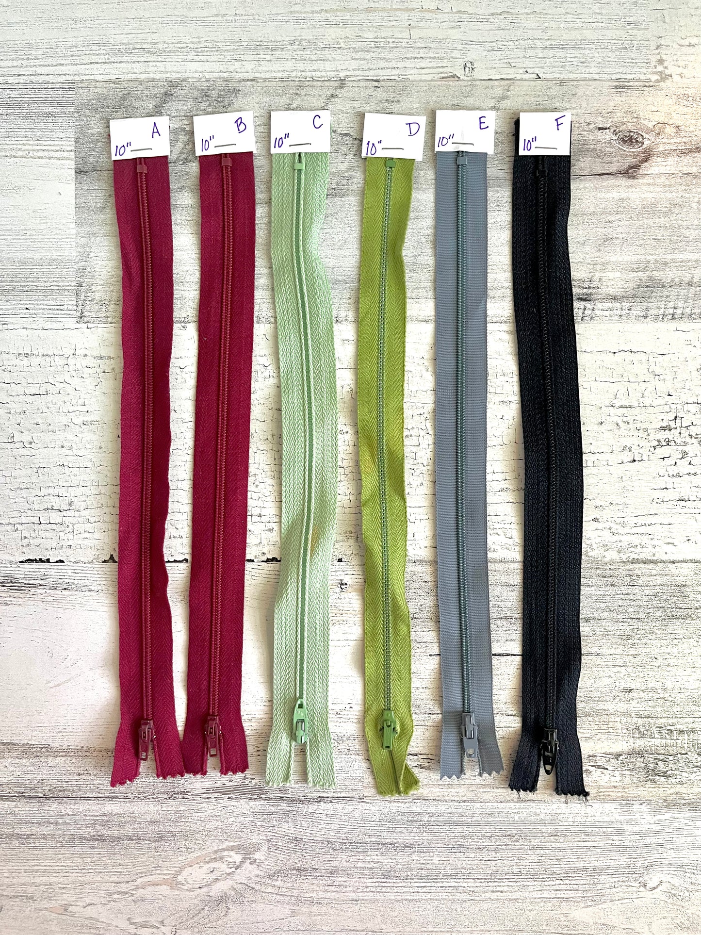 10 inch Zippers