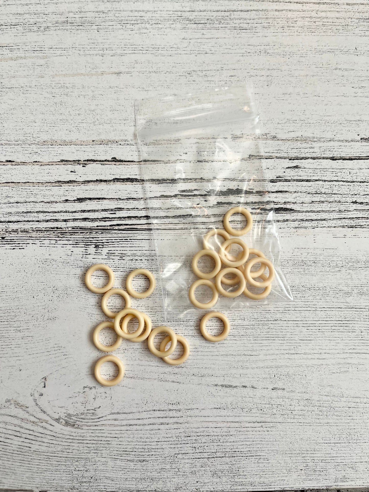 Opaque Cream Plastic Stitch Markers