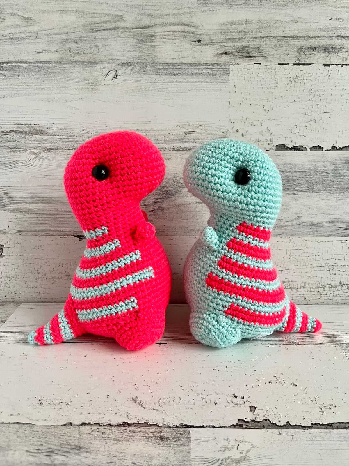 Sparkle Turquoise & Coral - Chubby Dinosaur