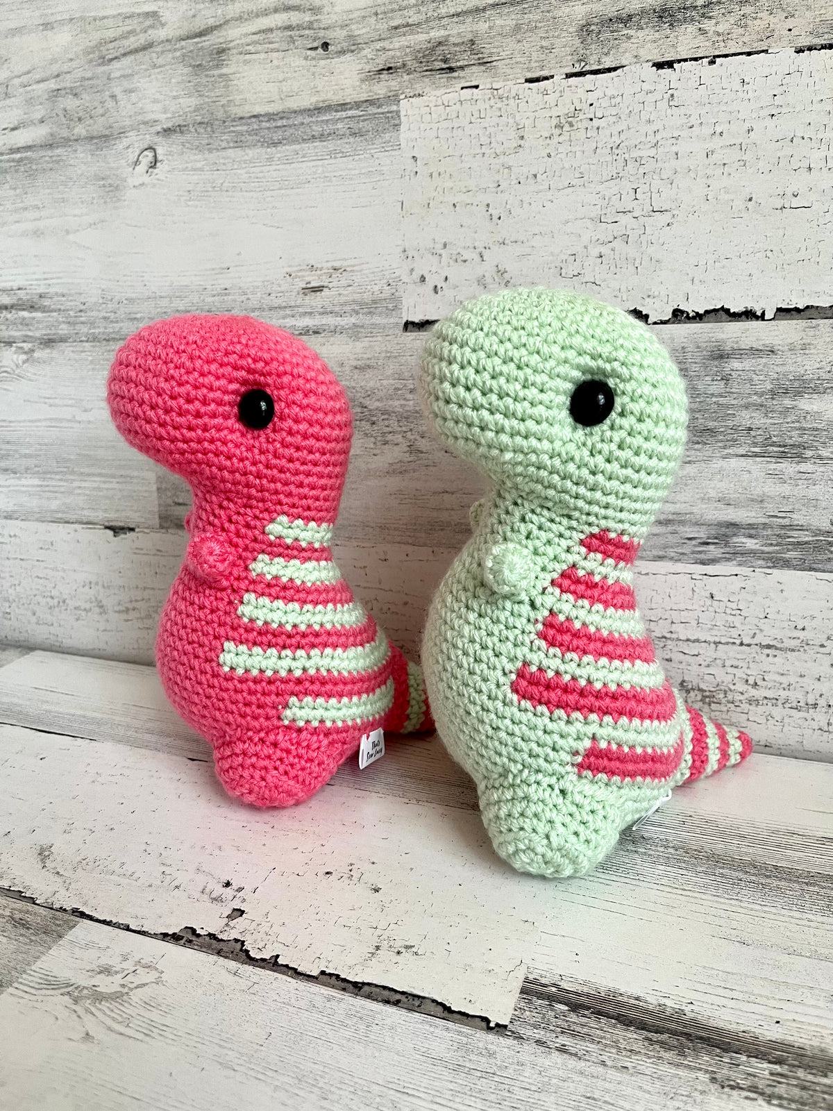 Mint & Tropical Pink - Chubby Dinosaur