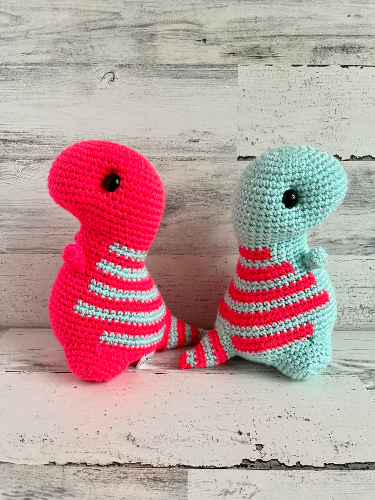 Sparkle Turquoise & Coral - Chubby Dinosaur