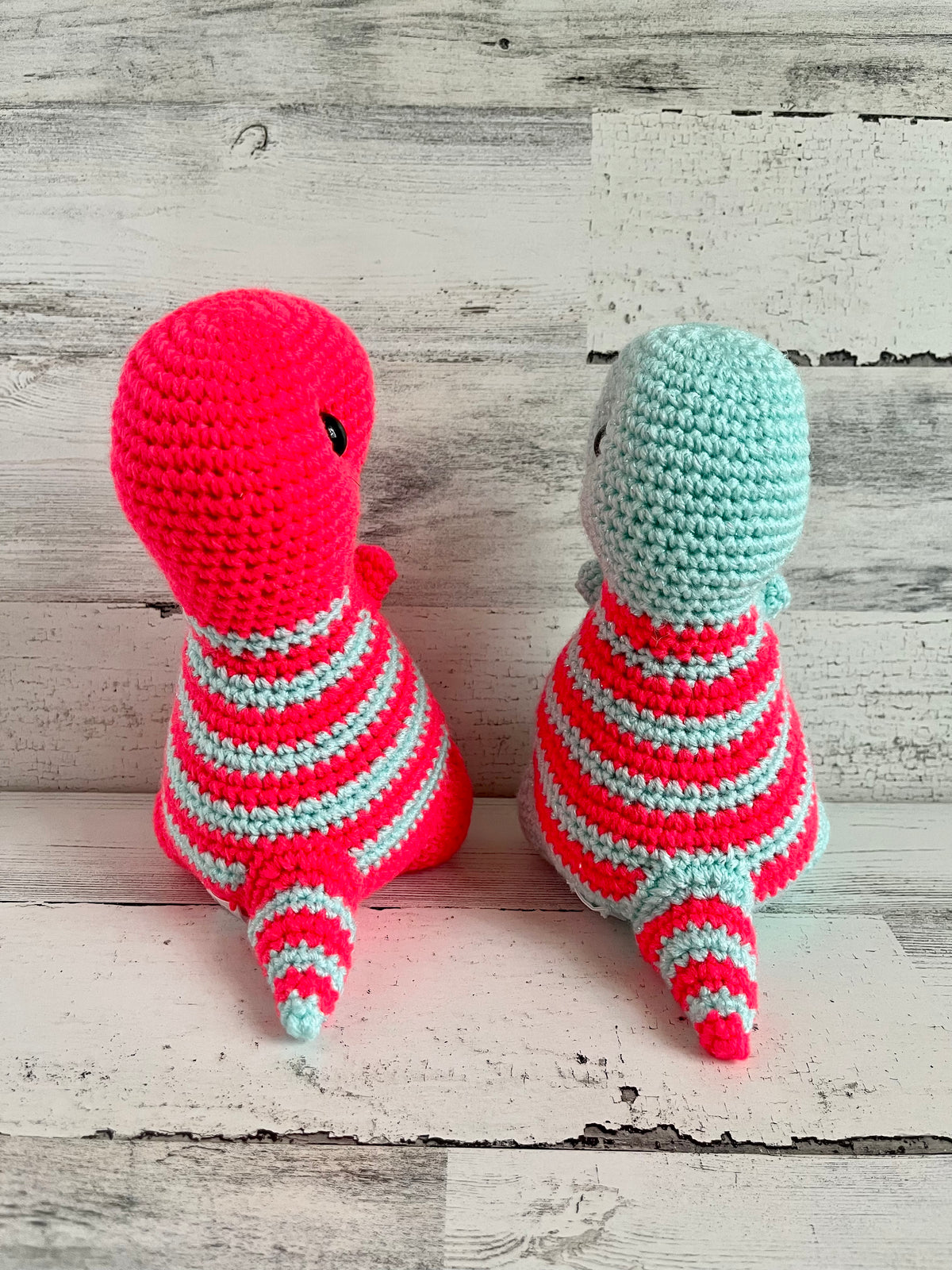 Sparkle Turquoise & Coral - Chubby Dinosaur