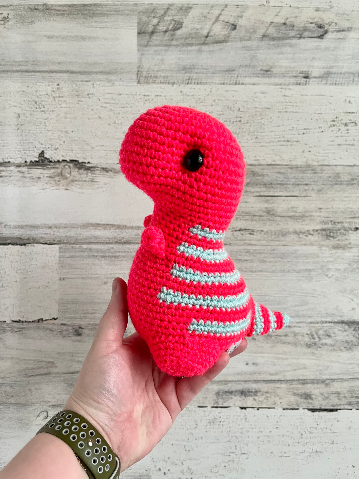 Sparkle Turquoise & Coral - Chubby Dinosaur