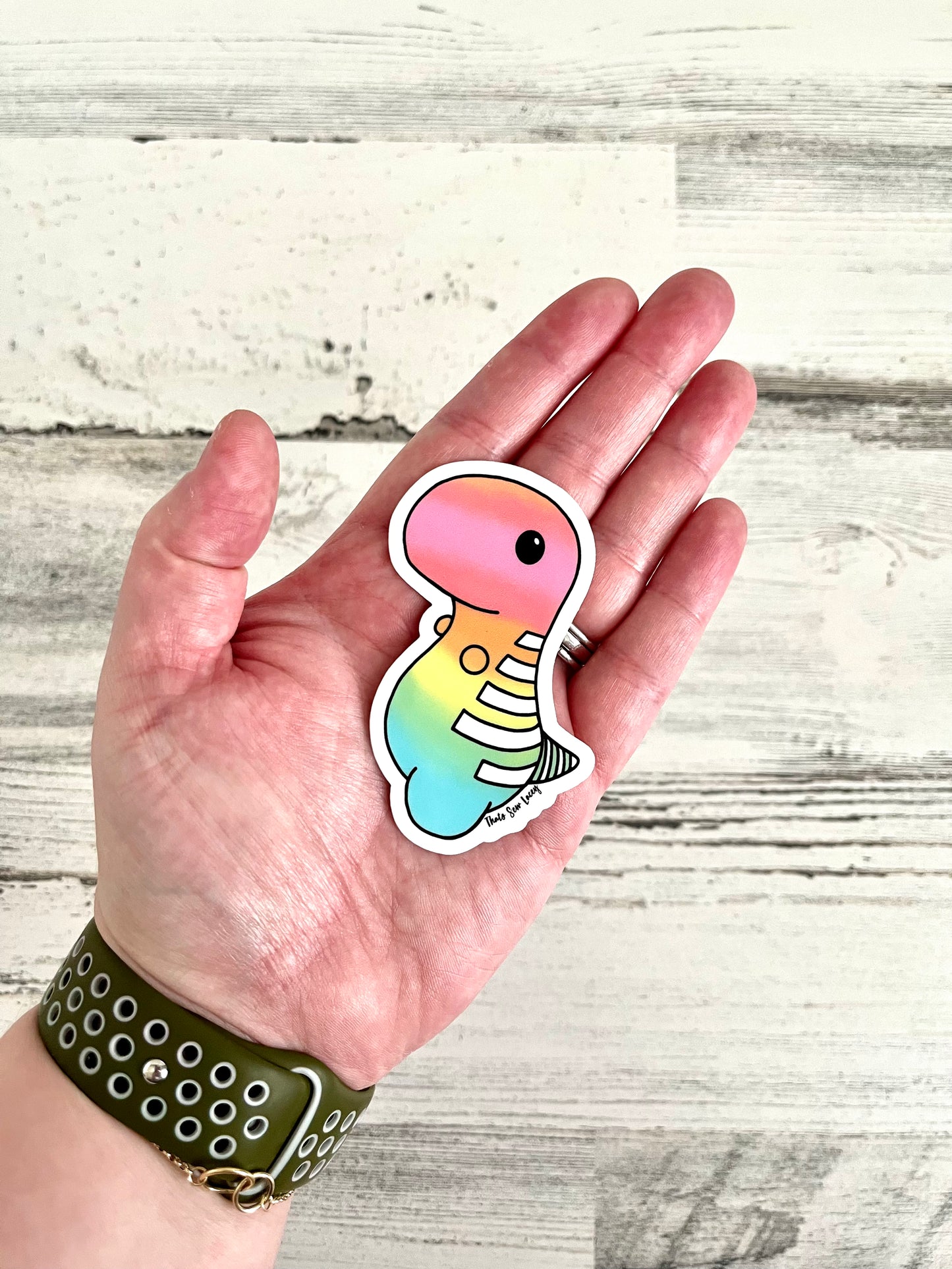 Pastel Ombre Chubby Dinosaur - 3” Die Cut Sticker