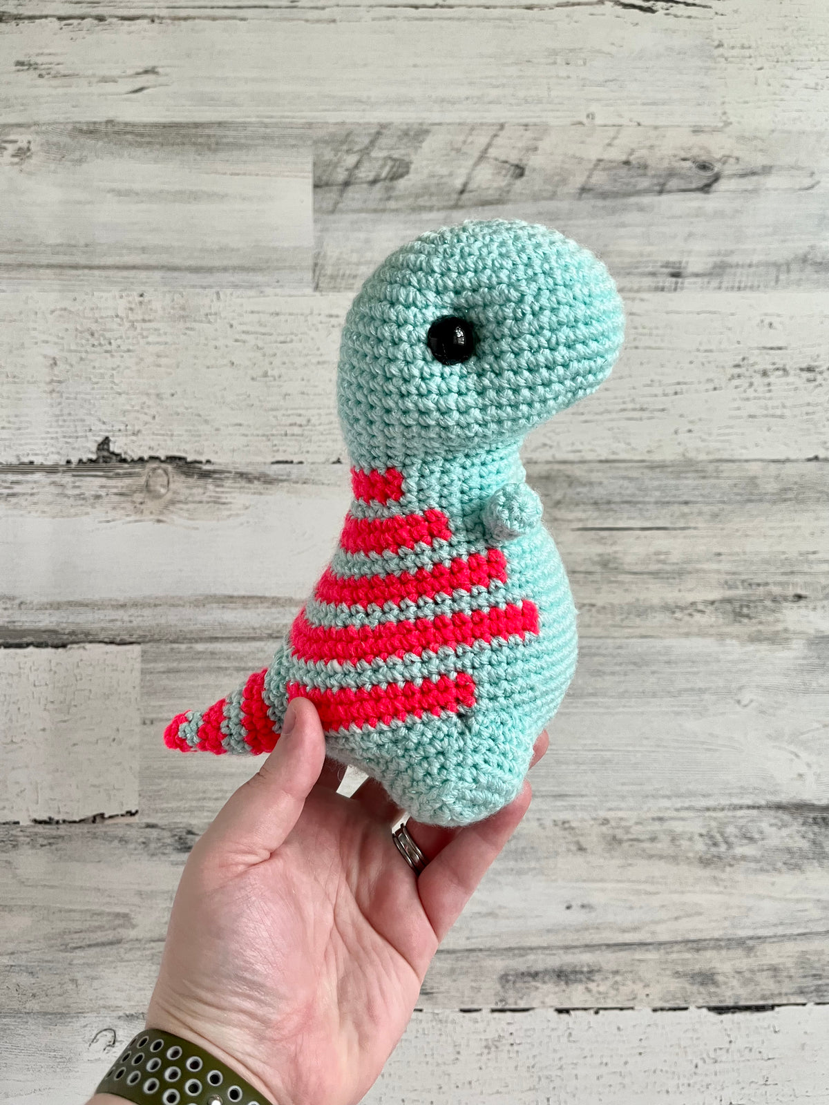 Sparkle Turquoise & Coral - Chubby Dinosaur
