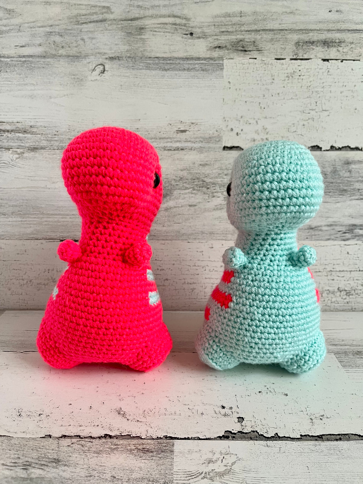 Sparkle Turquoise & Coral - Chubby Dinosaur