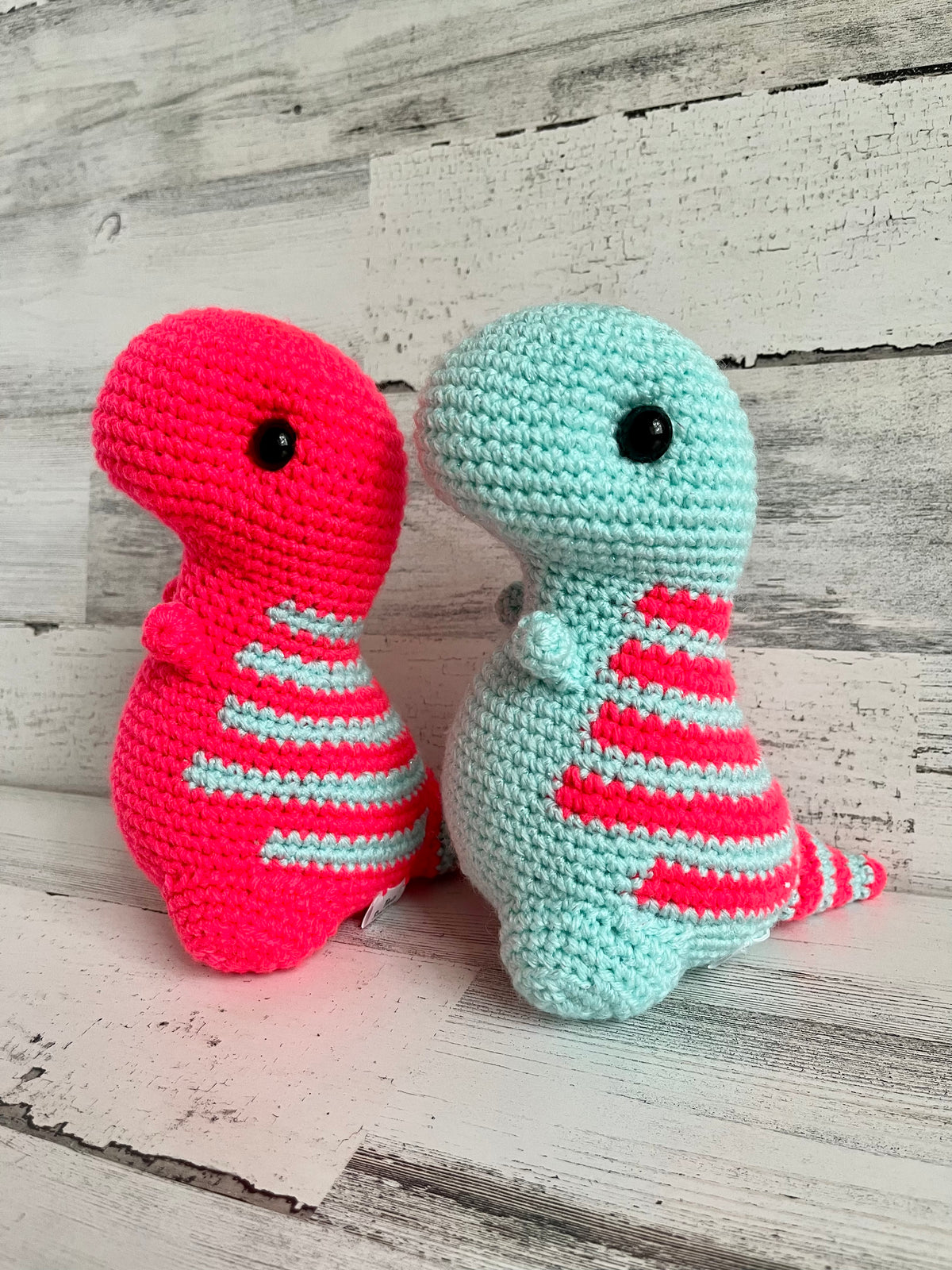 Sparkle Turquoise & Coral - Chubby Dinosaur