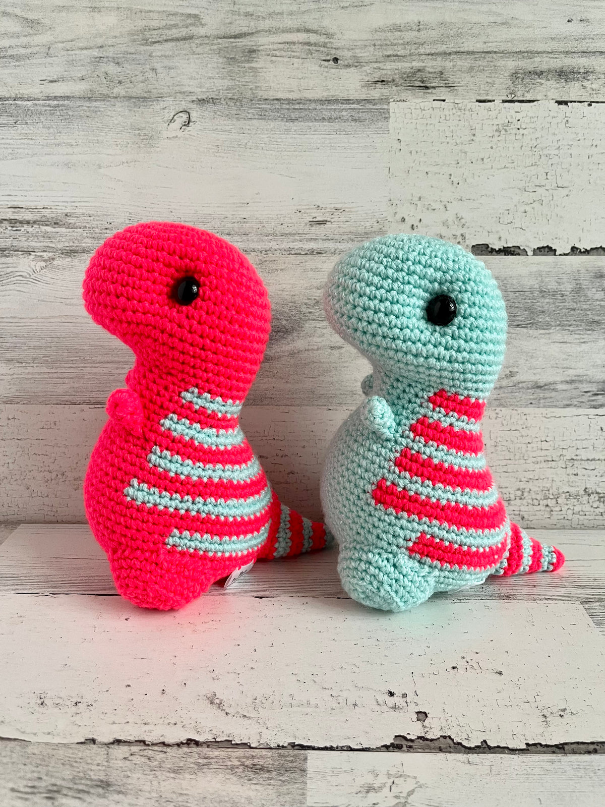 Sparkle Turquoise & Coral - Chubby Dinosaur