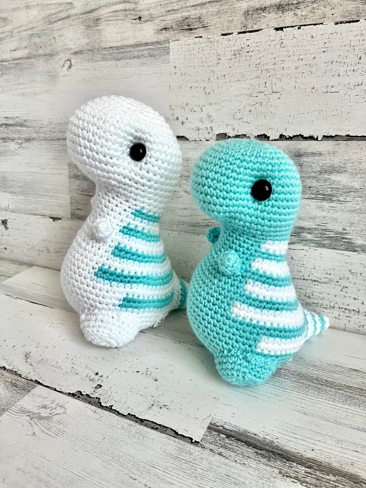 Light Blue & White - Chubby Dinosaur