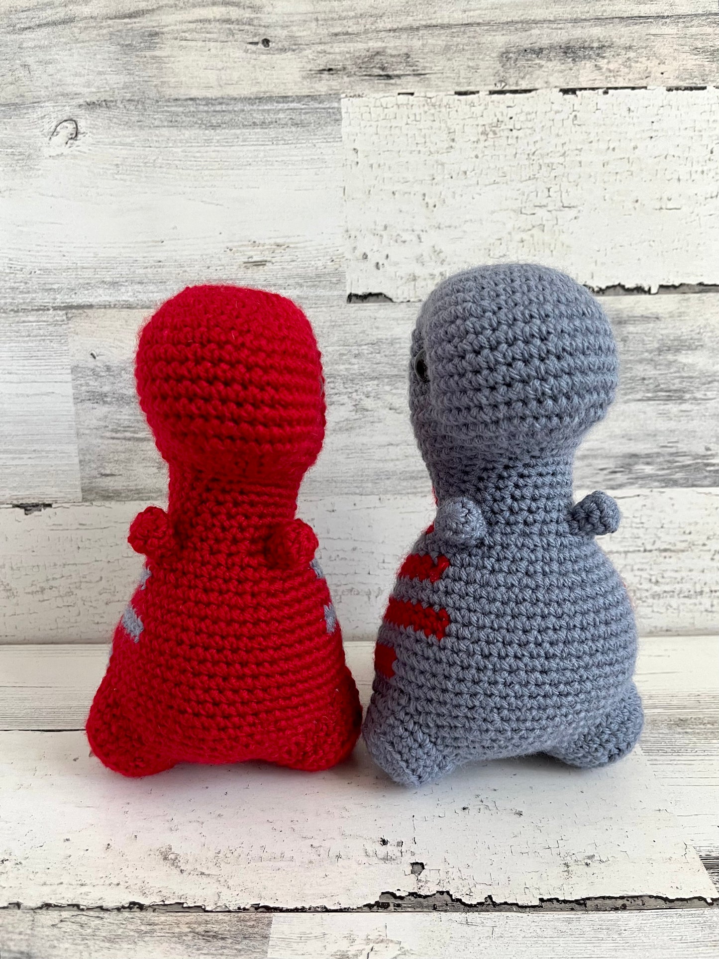 Dusty Blue & Red - Chubby Dinosaur