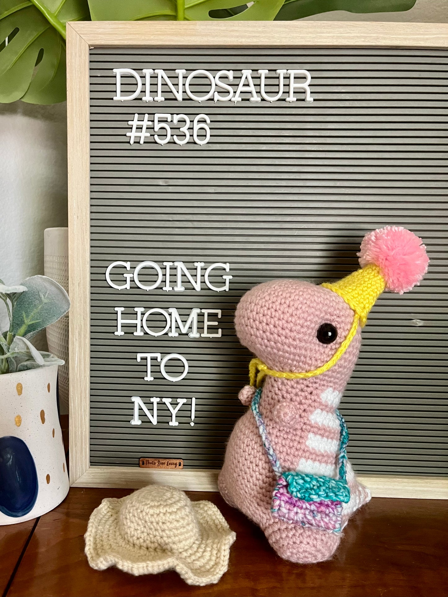 Light Rose Pink & White - Chubby Dinosaur