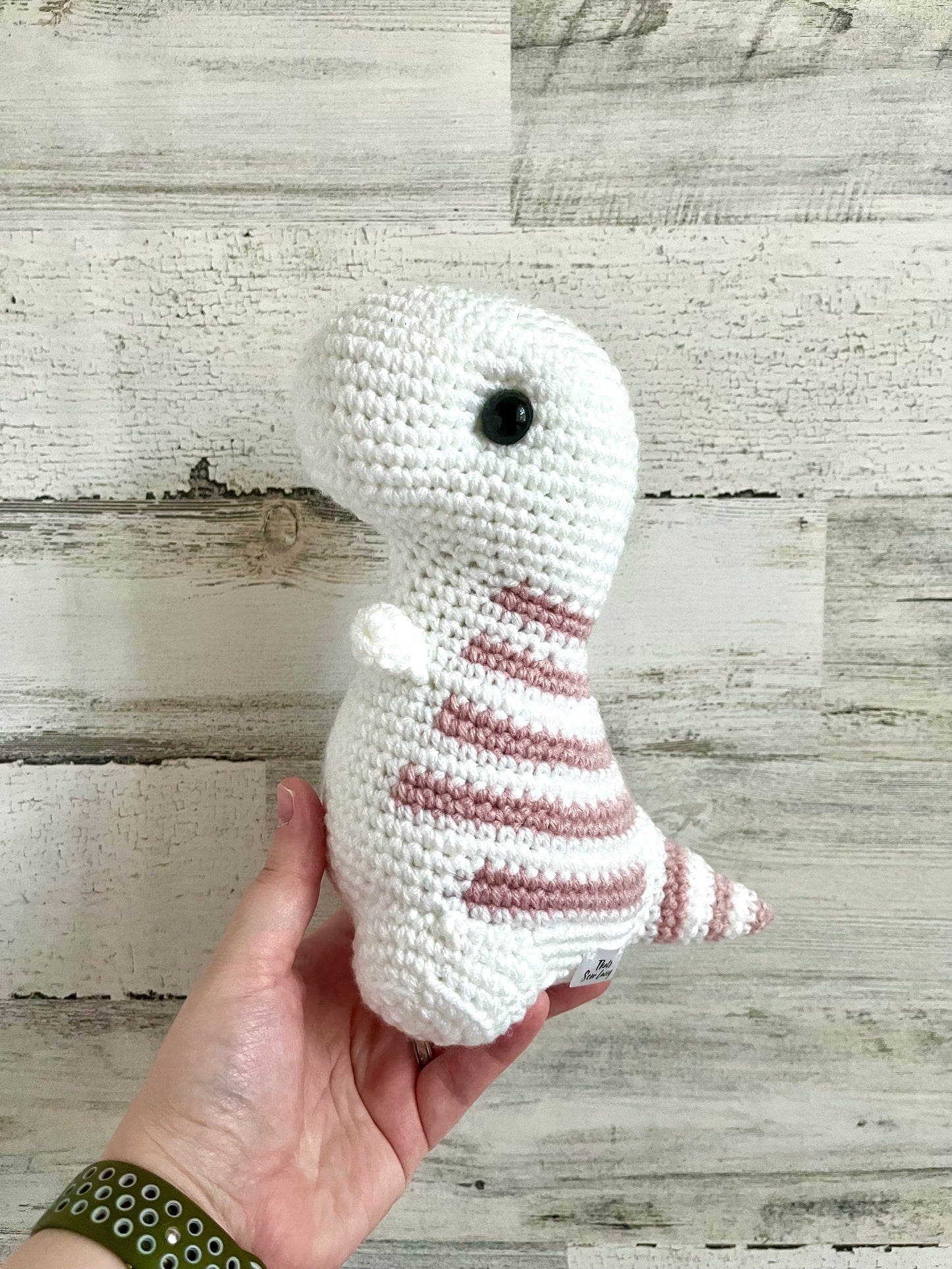 Light Rose Pink & White - Chubby Dinosaur