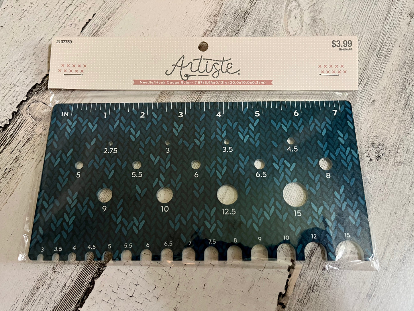 Artiste Knitting Needle & Crochet Hook Gauge Checker - Plastic/Acrylic