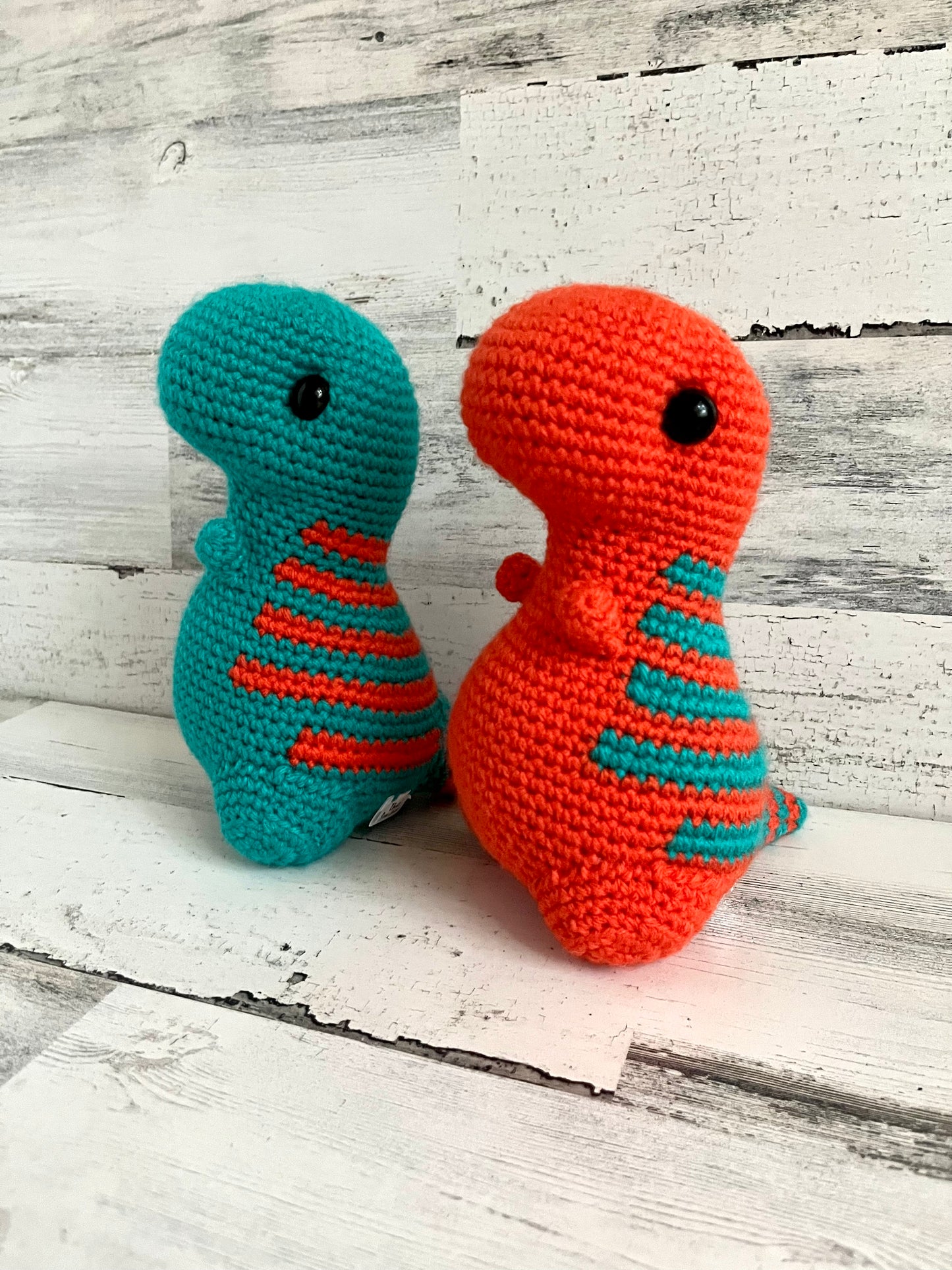 Orange & Teal - Chubby Dinosaur