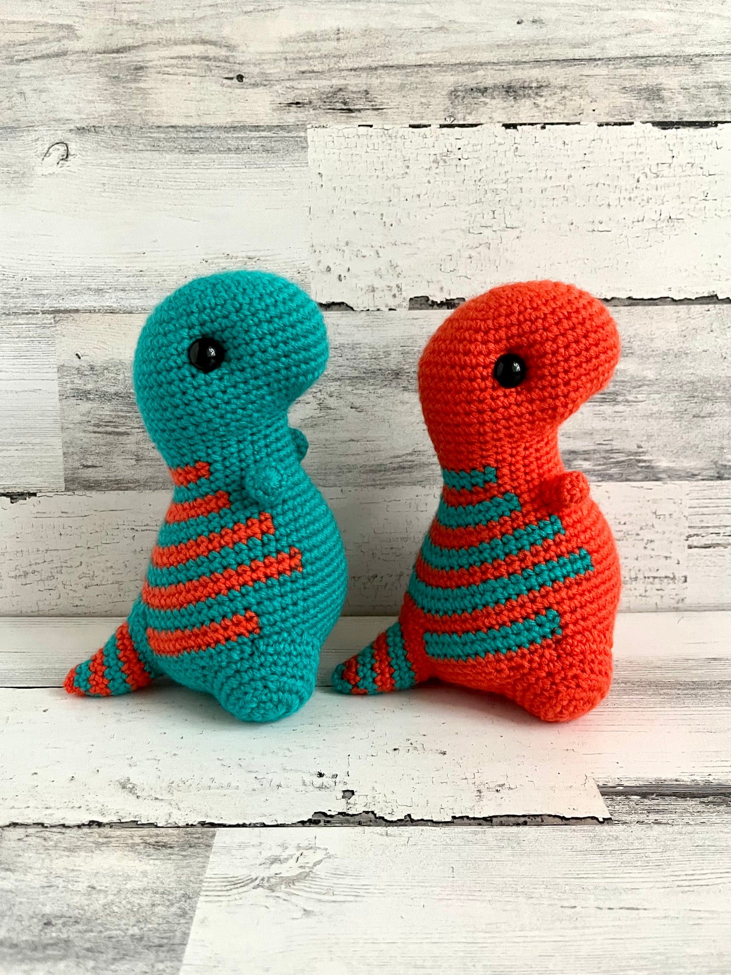 Orange & Teal - Chubby Dinosaur