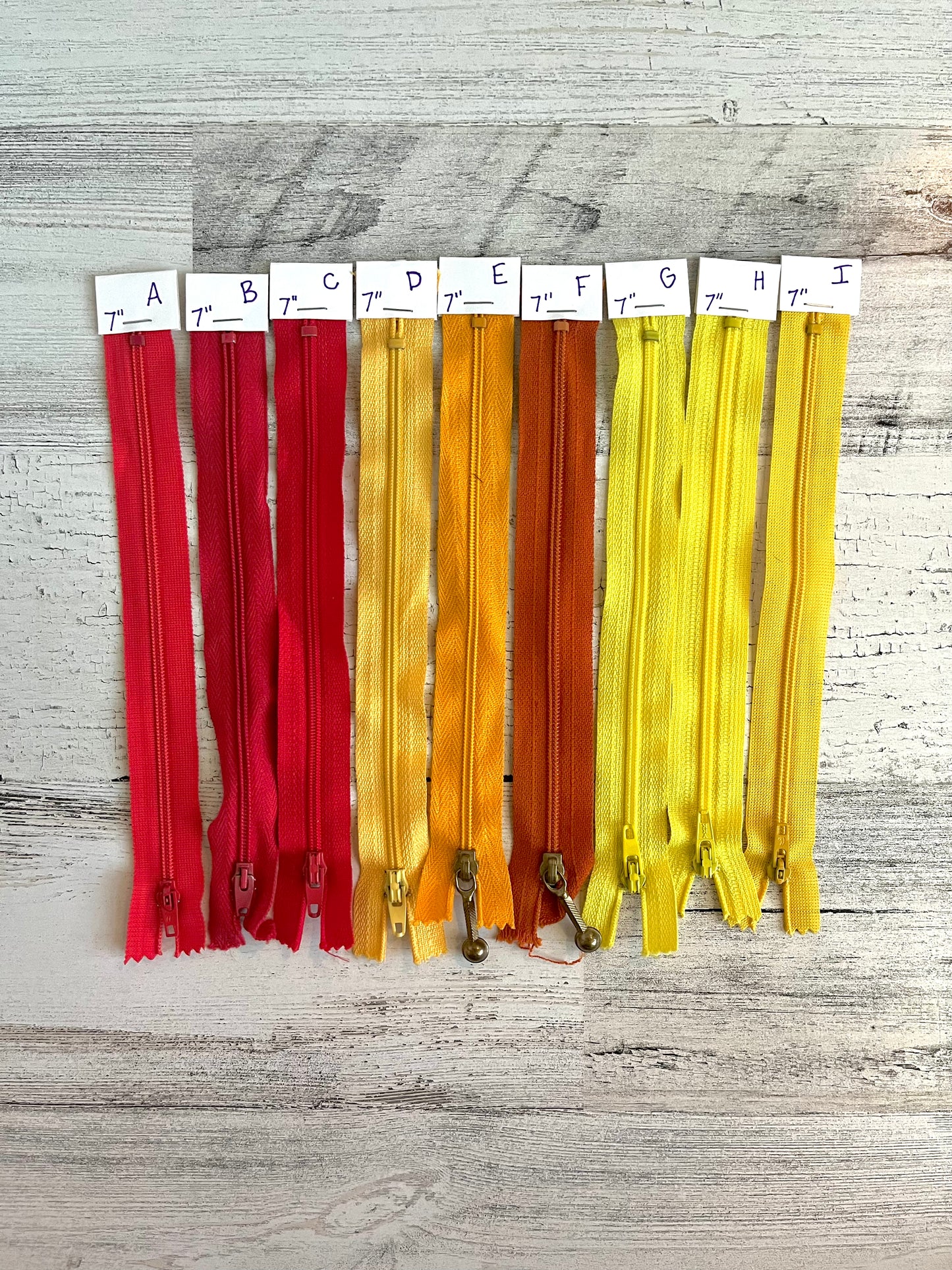 7 inch Zippers