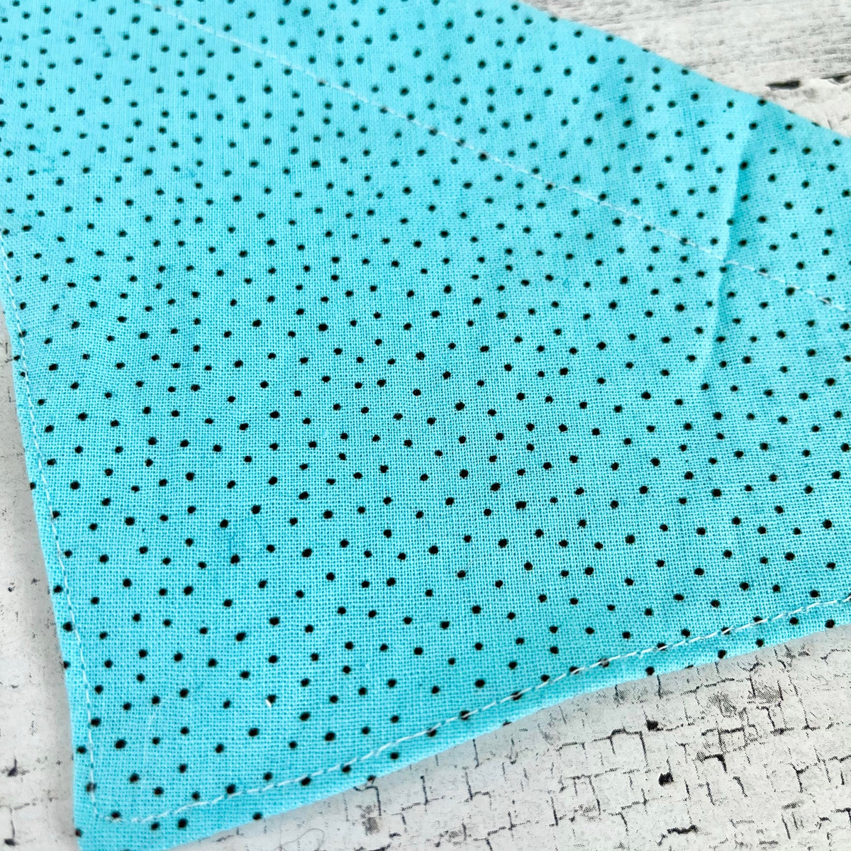 Blue with Black Dots - Slip On Pet Bandana