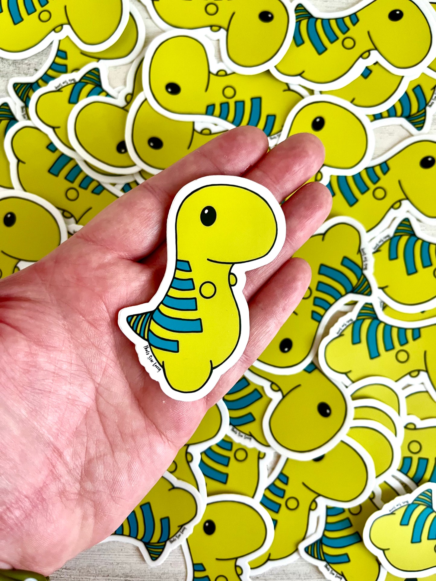 Green Chubby Dinosaur - 3” Die Cut Sticker
