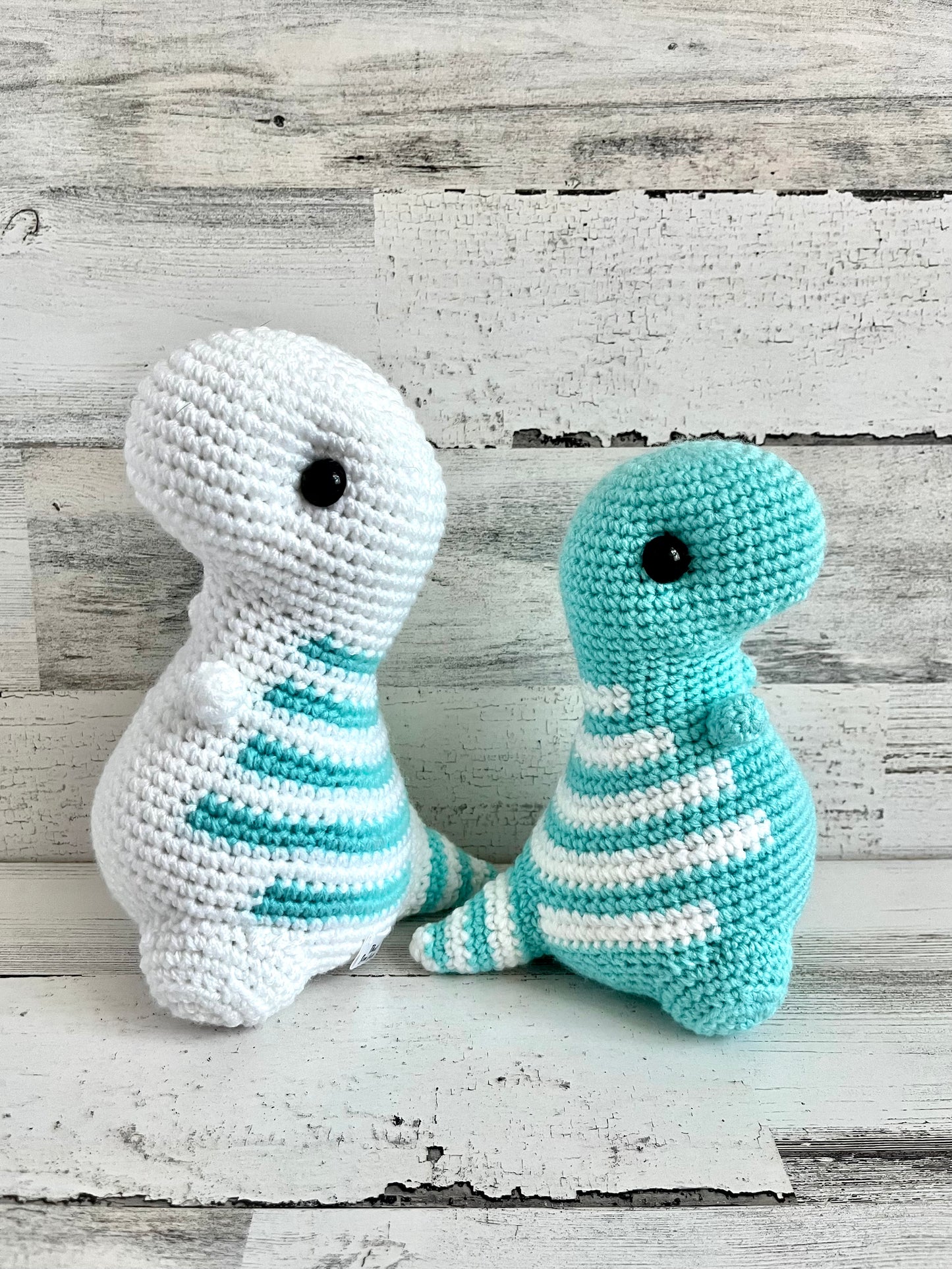 Light Blue & White - Chubby Dinosaur