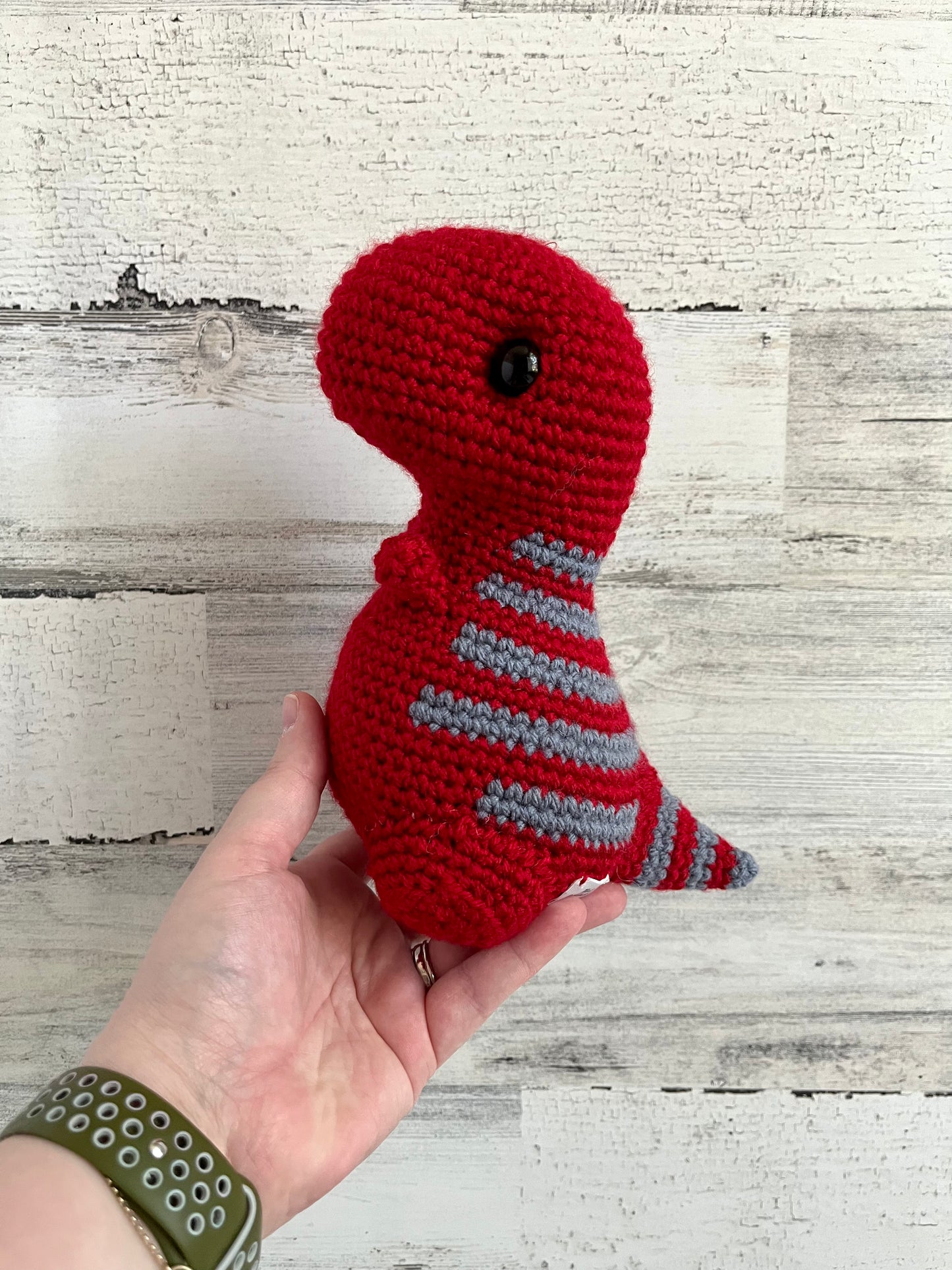 Dusty Blue & Red - Chubby Dinosaur