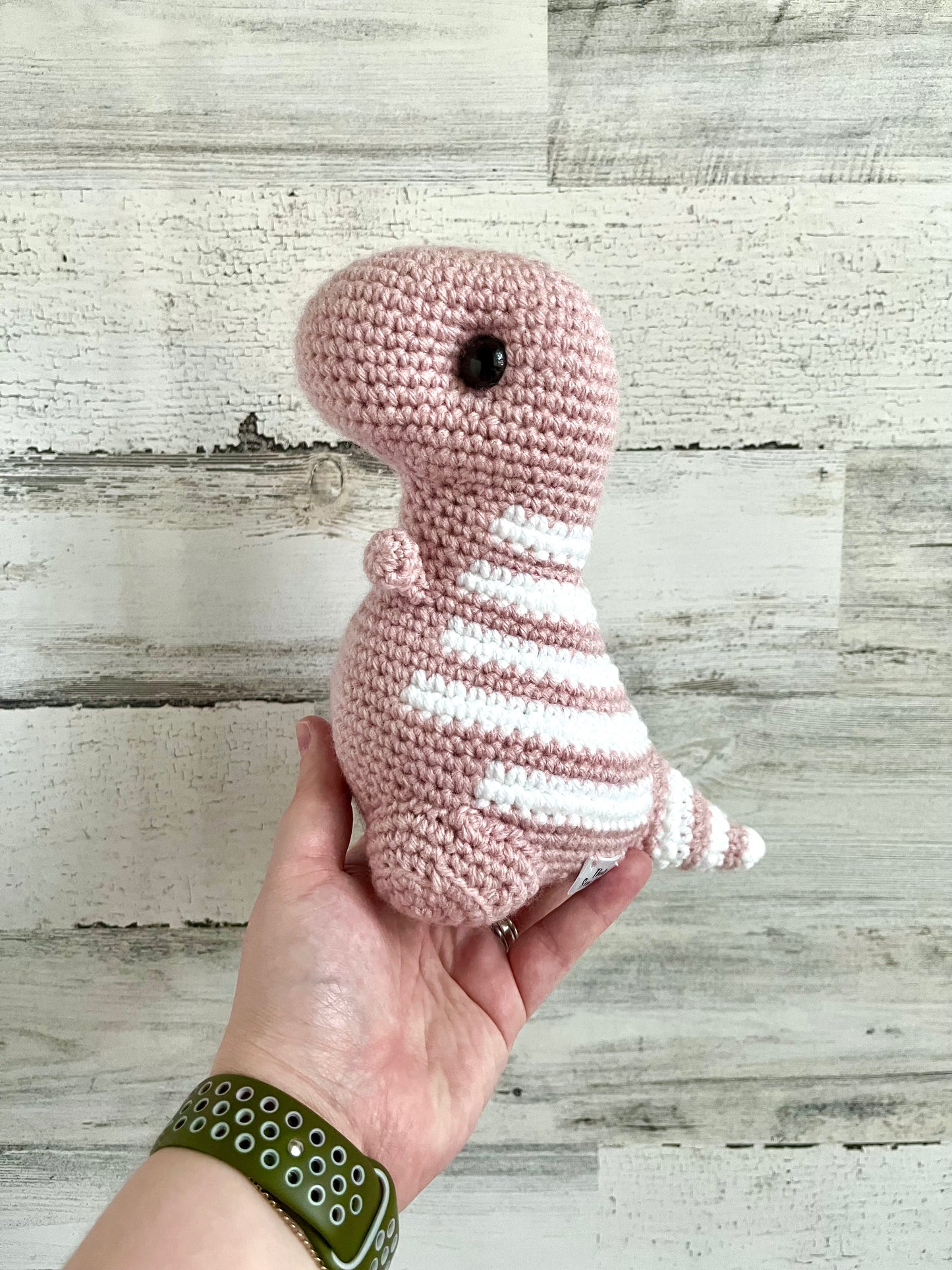 Light Rose Pink & White - Chubby Dinosaur