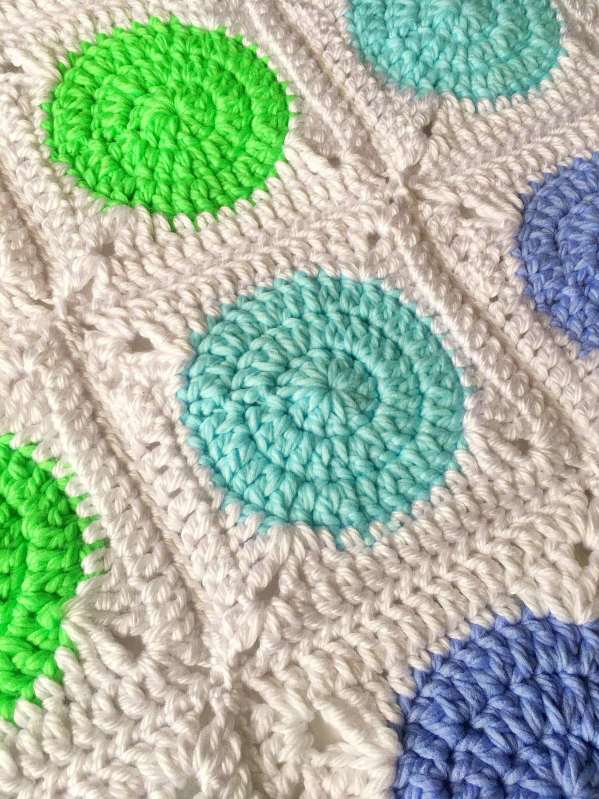 Rainbow Polka Dot Crochet Blanket - King