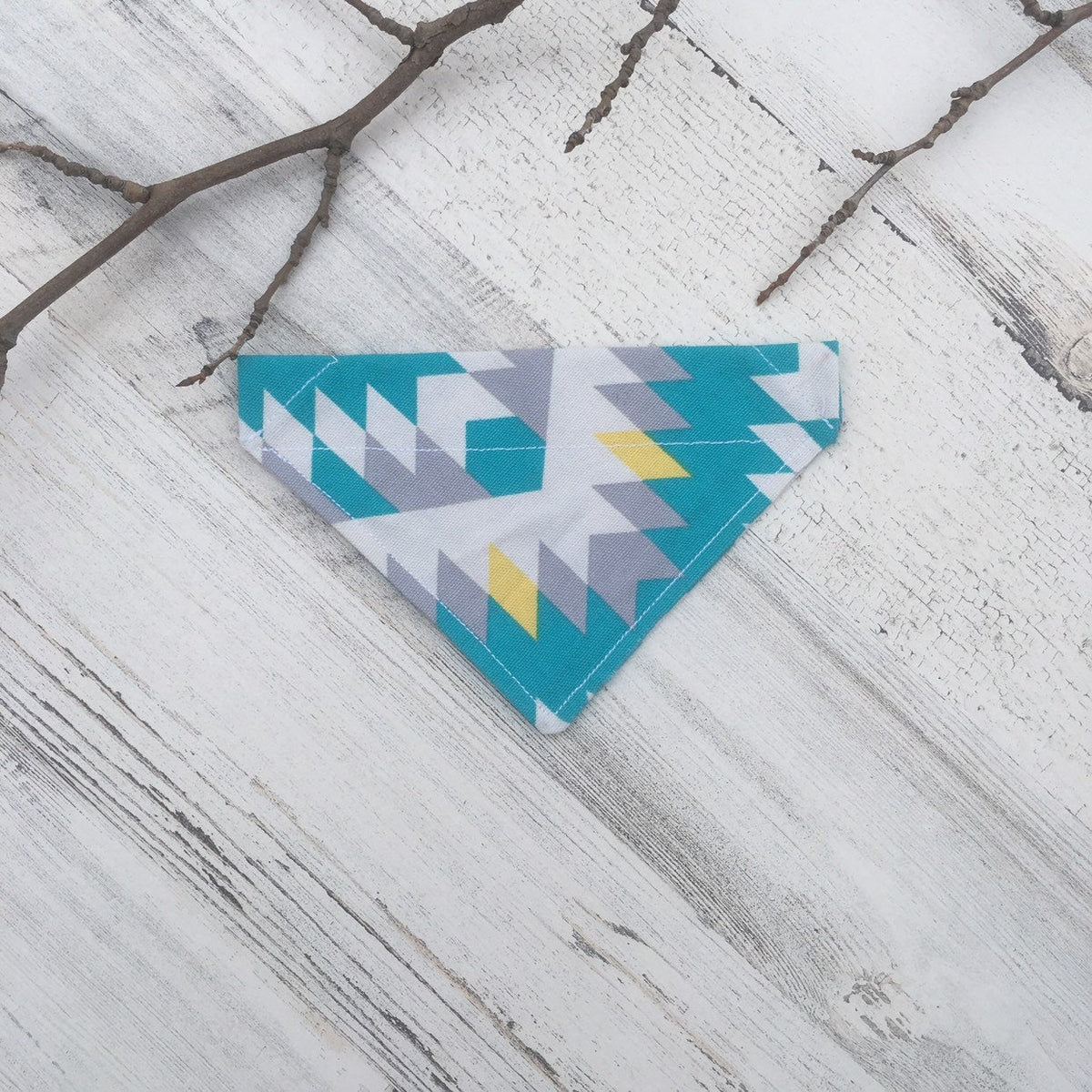Blue & Yellow Geometric Arrows -  Slip On Pet Bandana