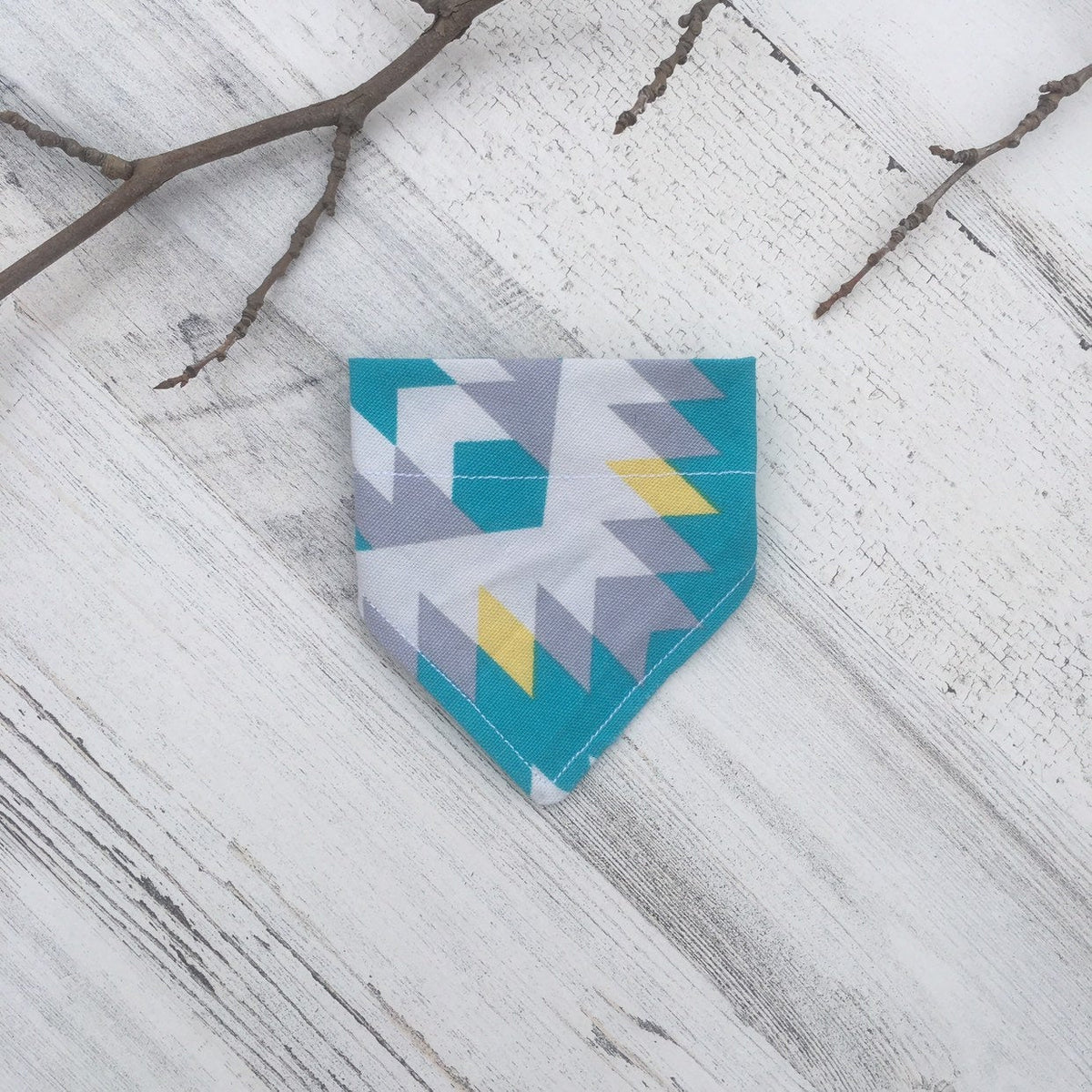 Blue & Yellow Geometric Arrows -  Slip On Pet Bandana