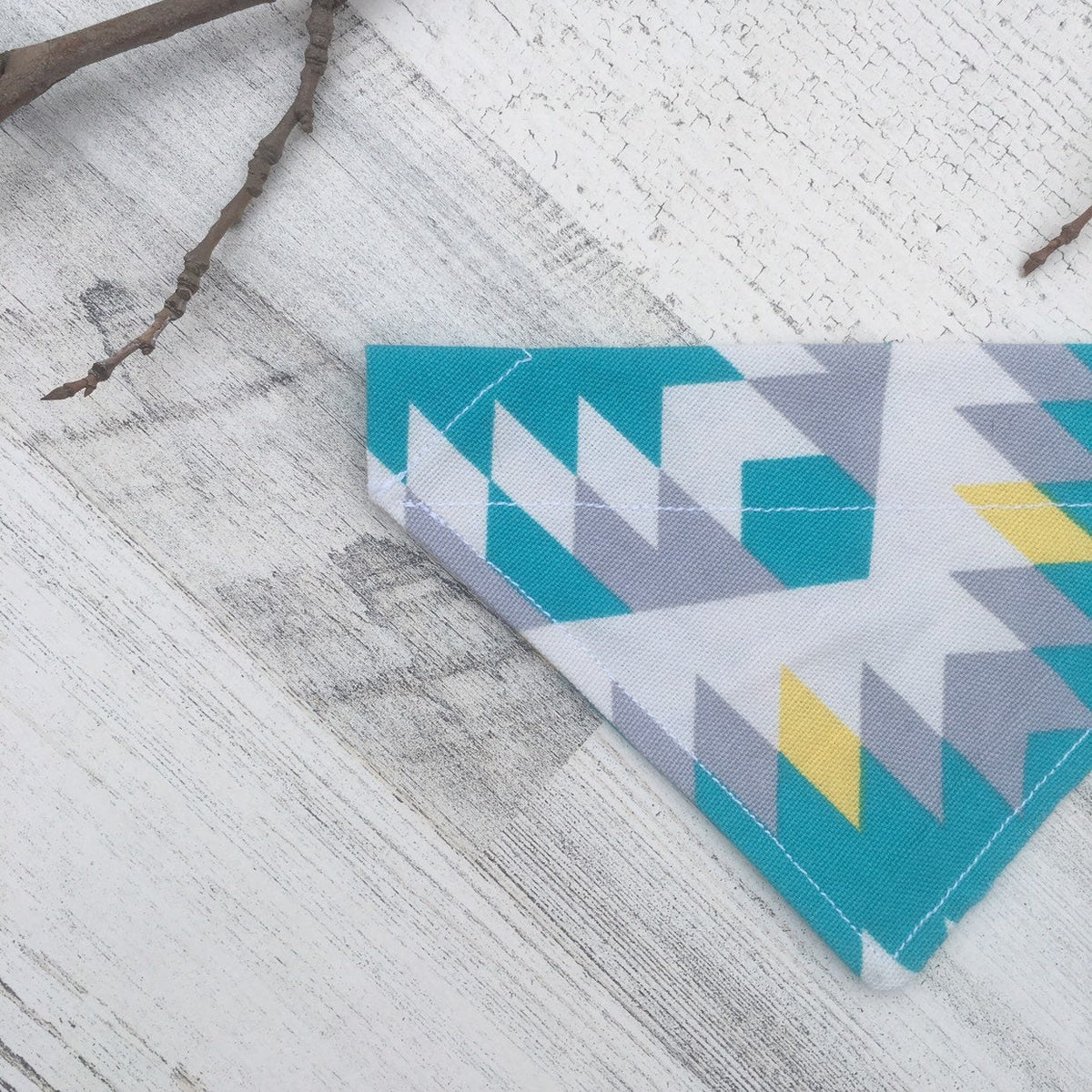 Blue & Yellow Geometric Arrows -  Slip On Pet Bandana