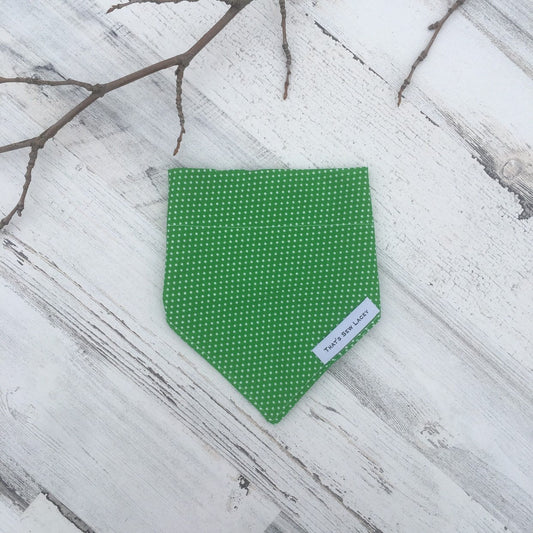 Green Polka Dots - Slip On Pet Bandana