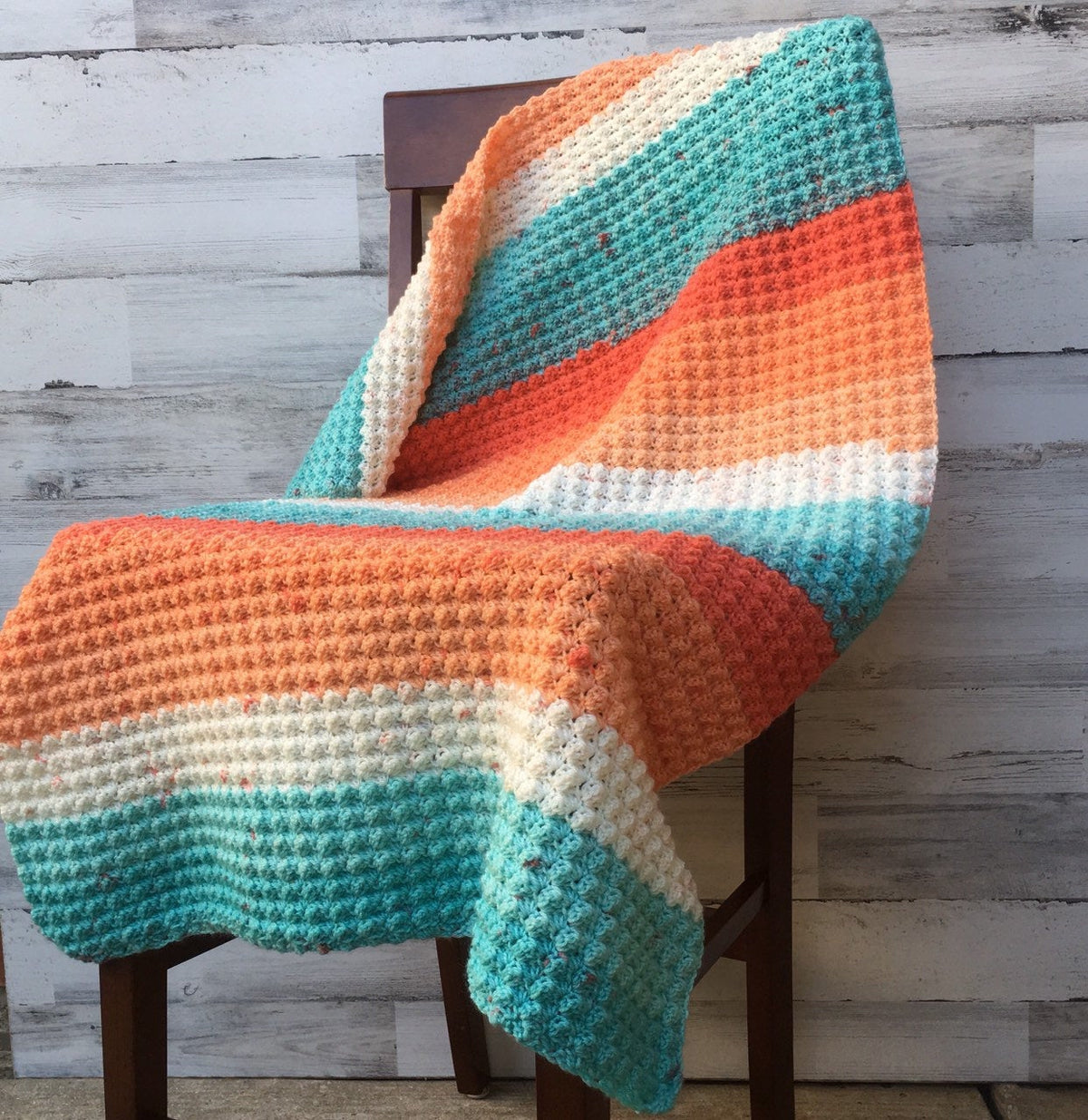 Coral Beach Crochet Baby Blanket