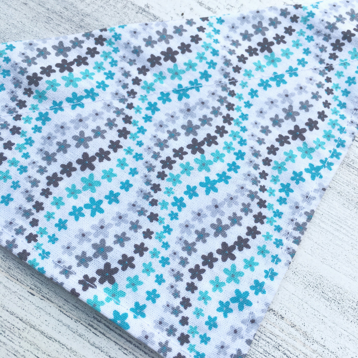 Blue Floral Wave - Slip On Pet Bandana