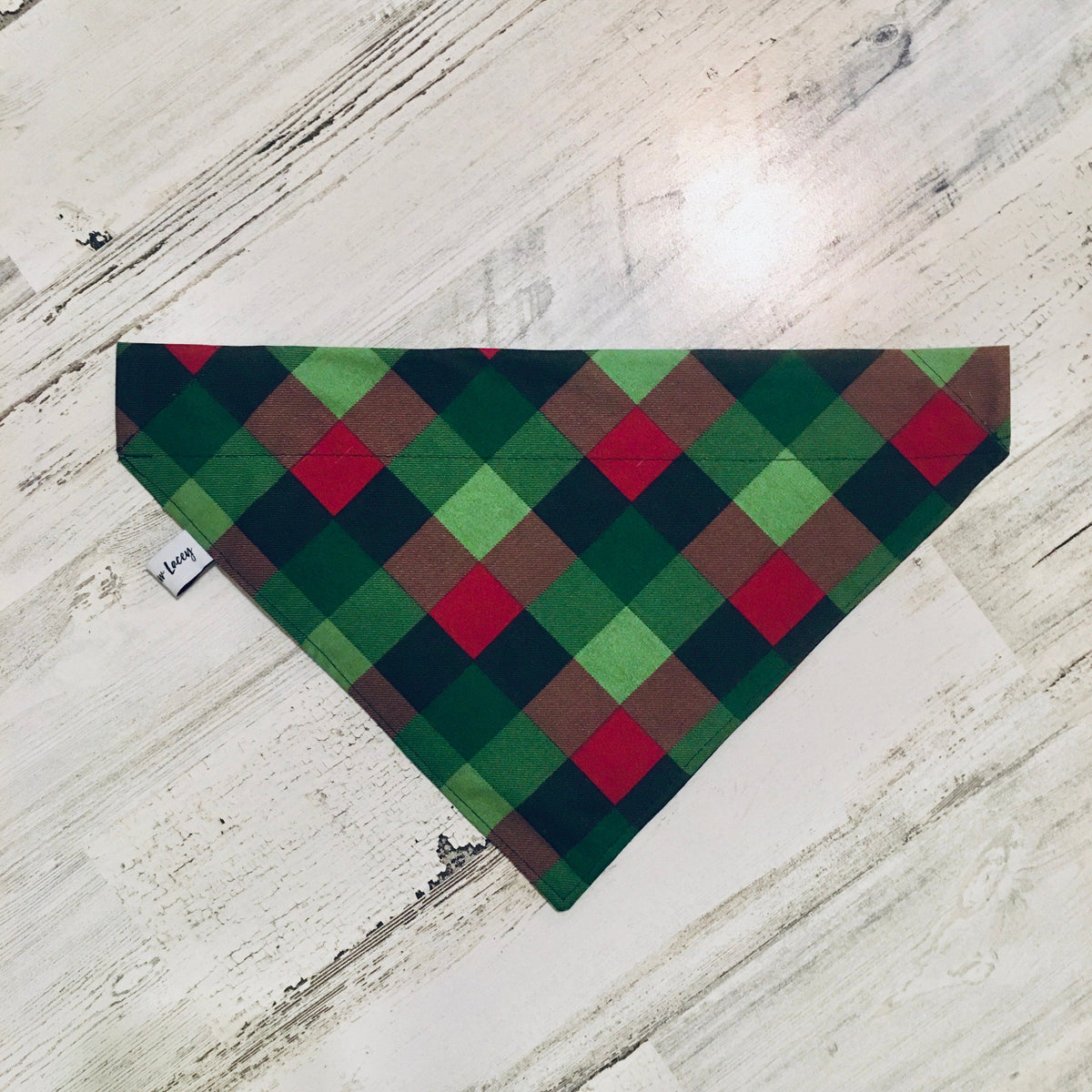 Christmas Plaid - Slip On Pet Bandana