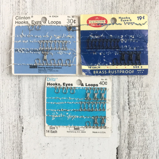 Lot of Vintage Sew-on Hooks, Eyes, & Loops