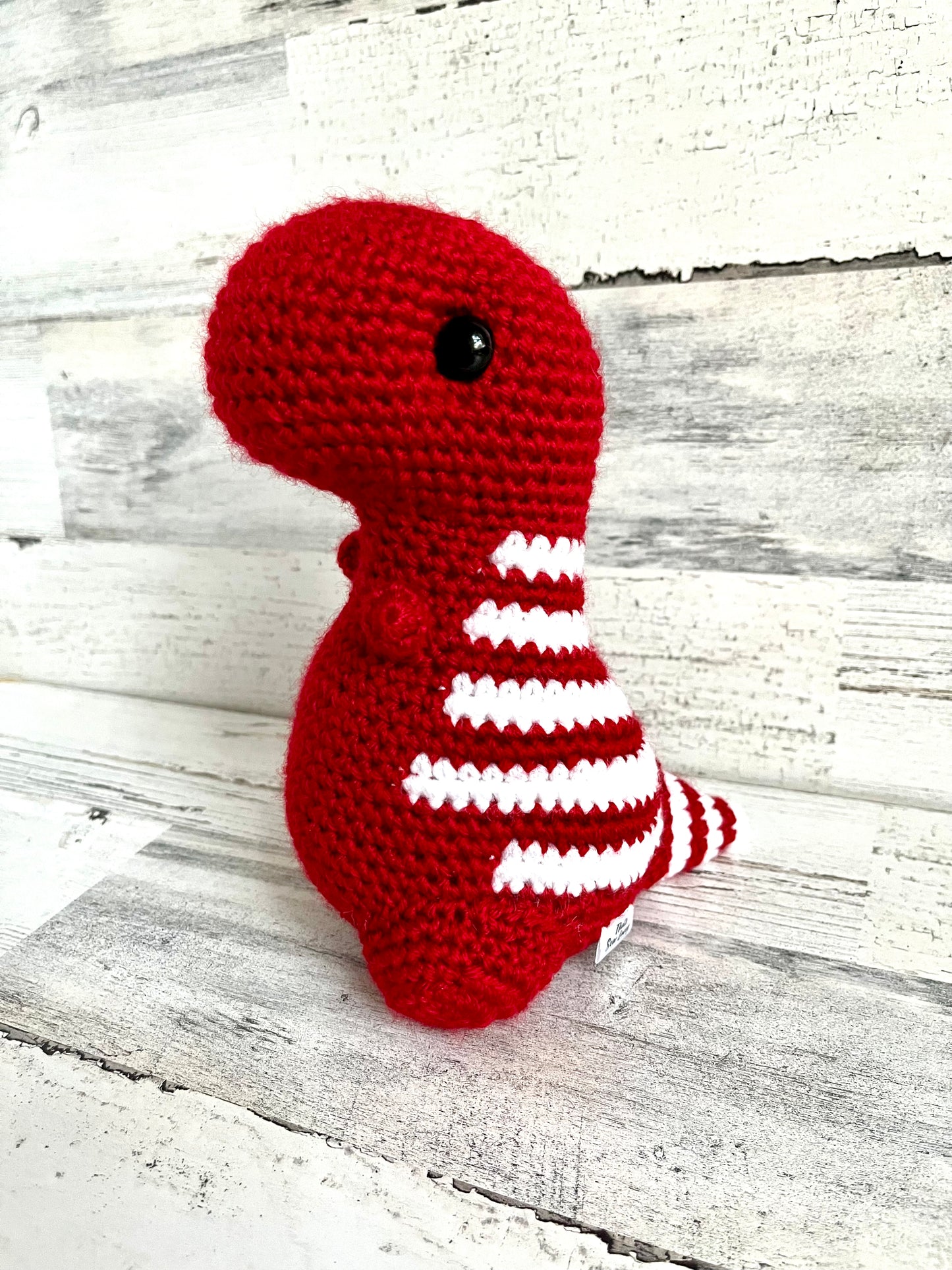 Varsity Red with White Stripes - Chubby Dinosaur