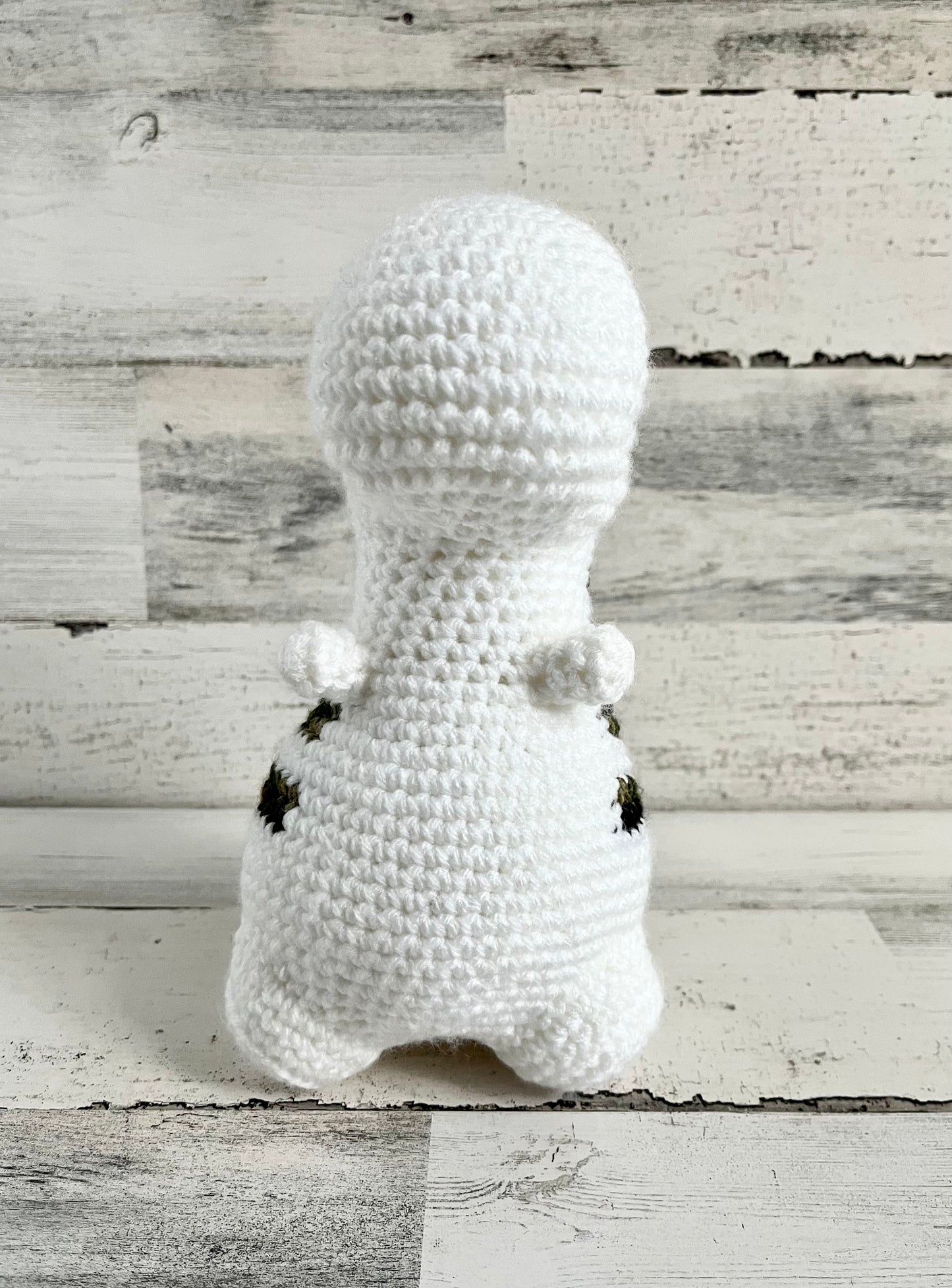 White with Camouflage Stripes - Chubby Dinosaur