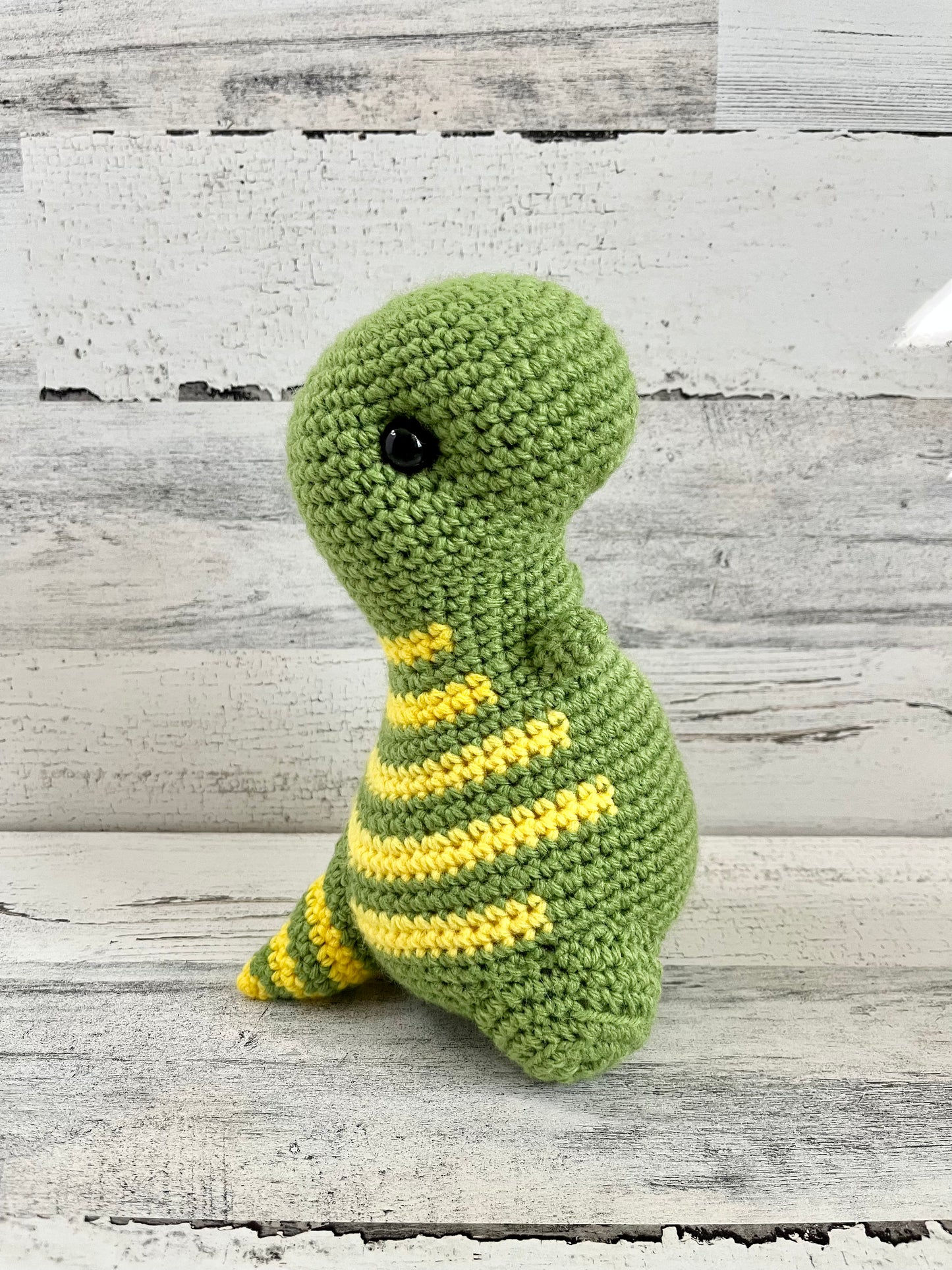Light Green with Yellow Stripes - Chubby Dinosaur