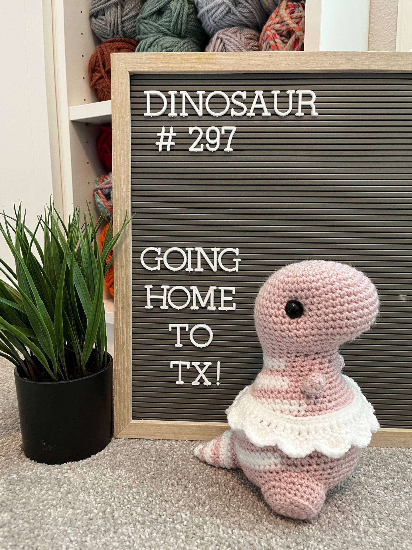 Light Rose Pink & White - Chubby Dinosaur