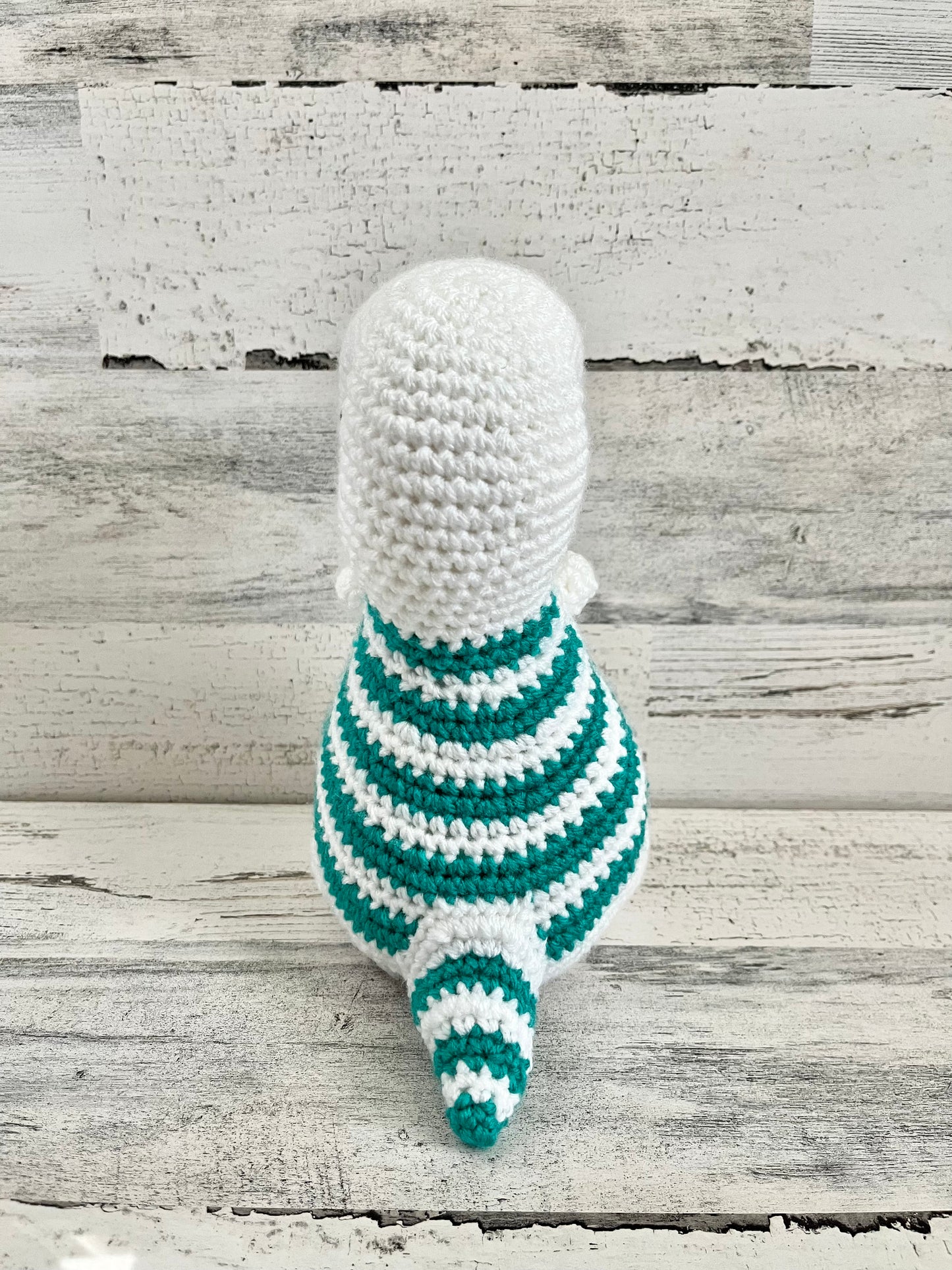 White with Teal Stripes - Chubby Dinosaur