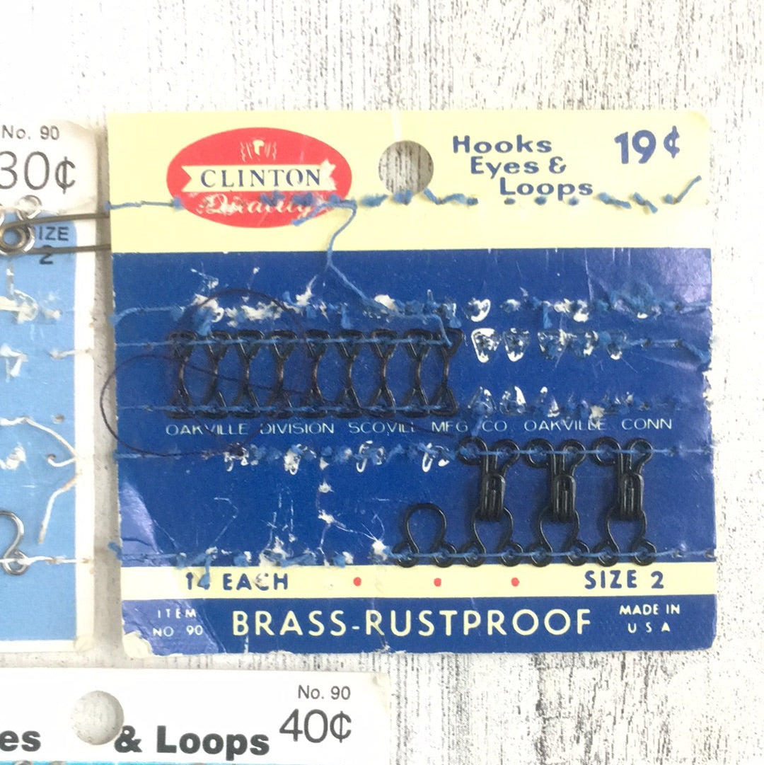 Lot of Vintage Sew-on Hooks, Eyes, & Loops