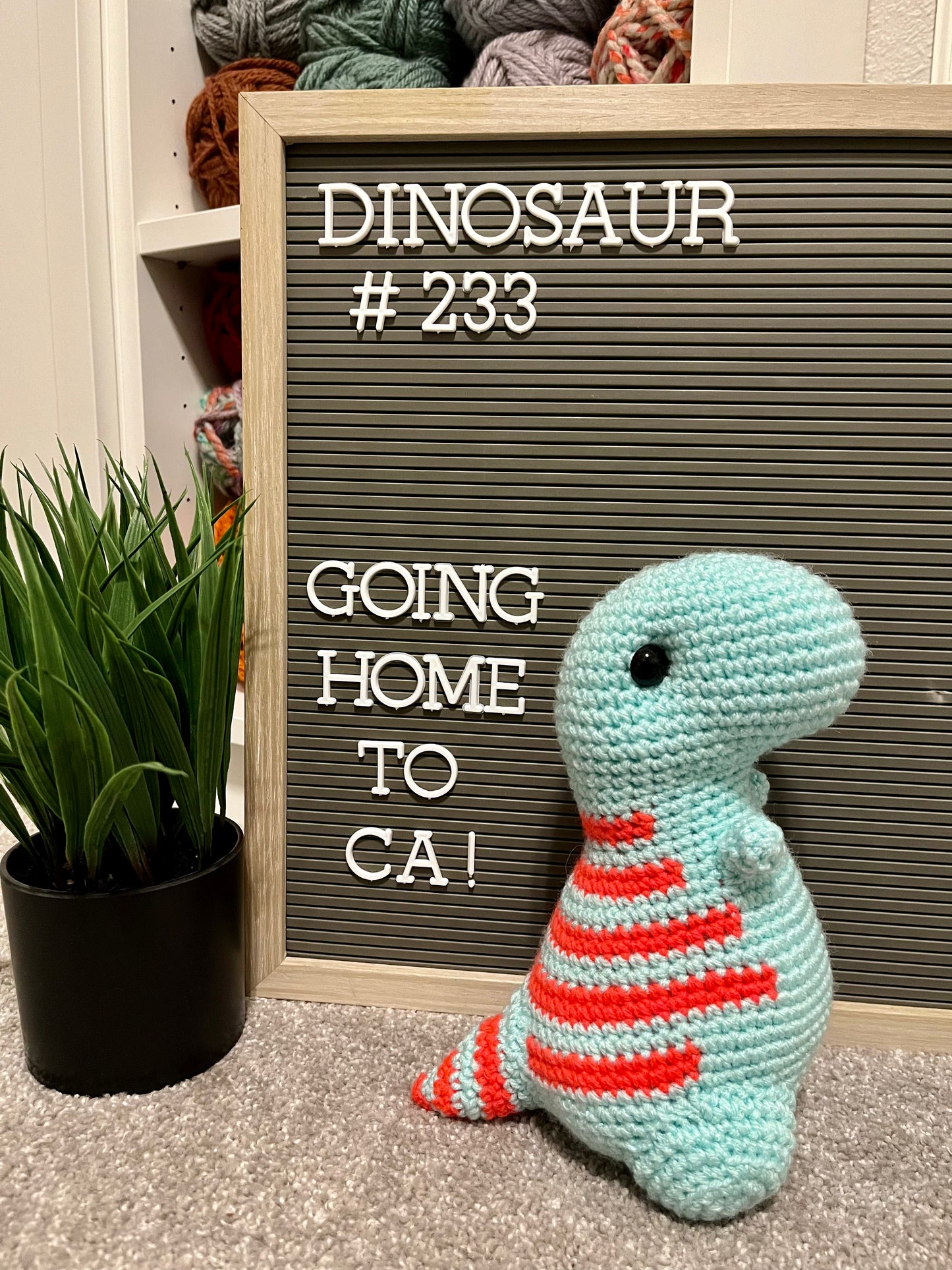 Sparkle Turquoise & Coral - Chubby Dinosaur