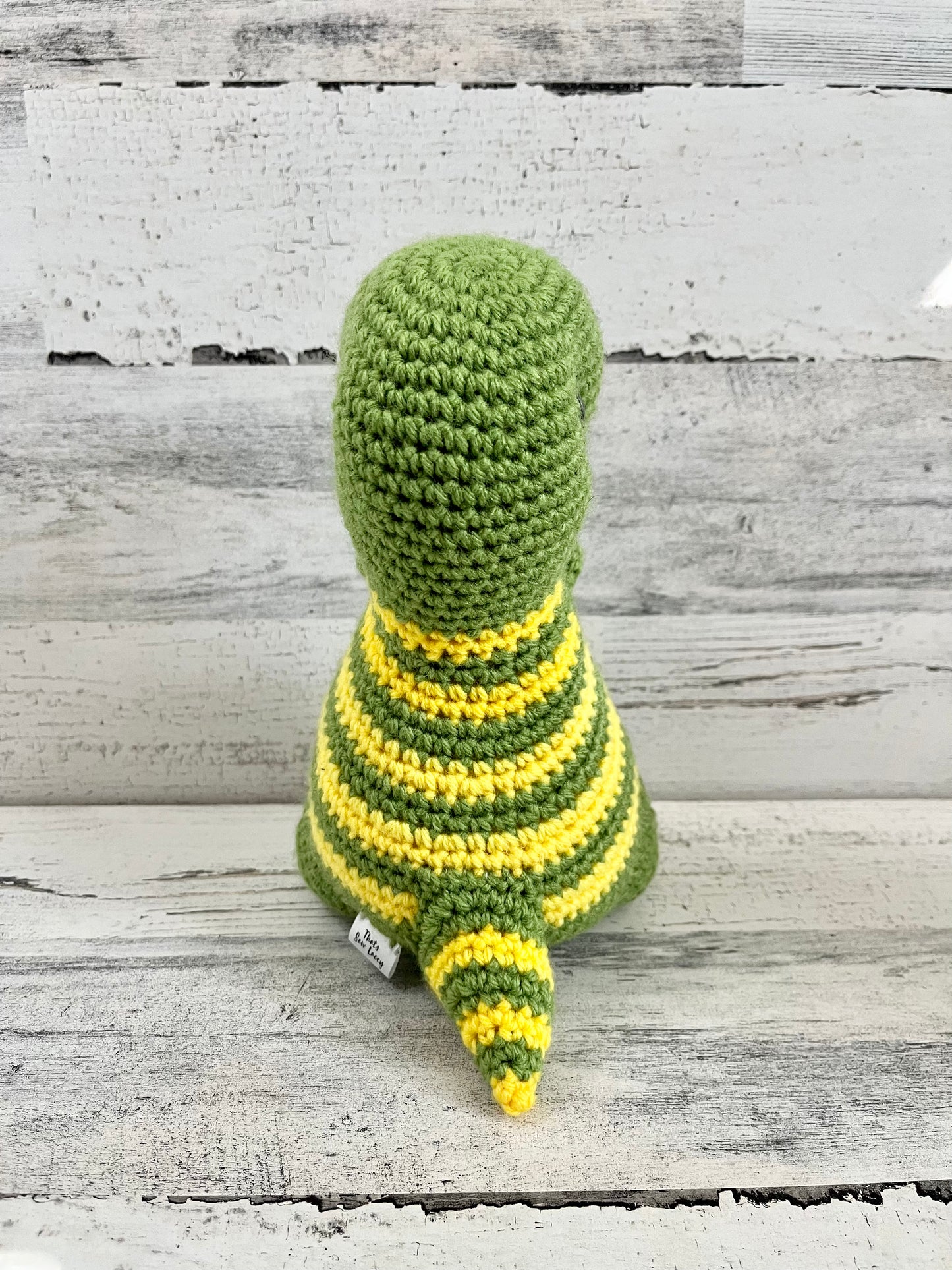 Light Green with Yellow Stripes - Chubby Dinosaur