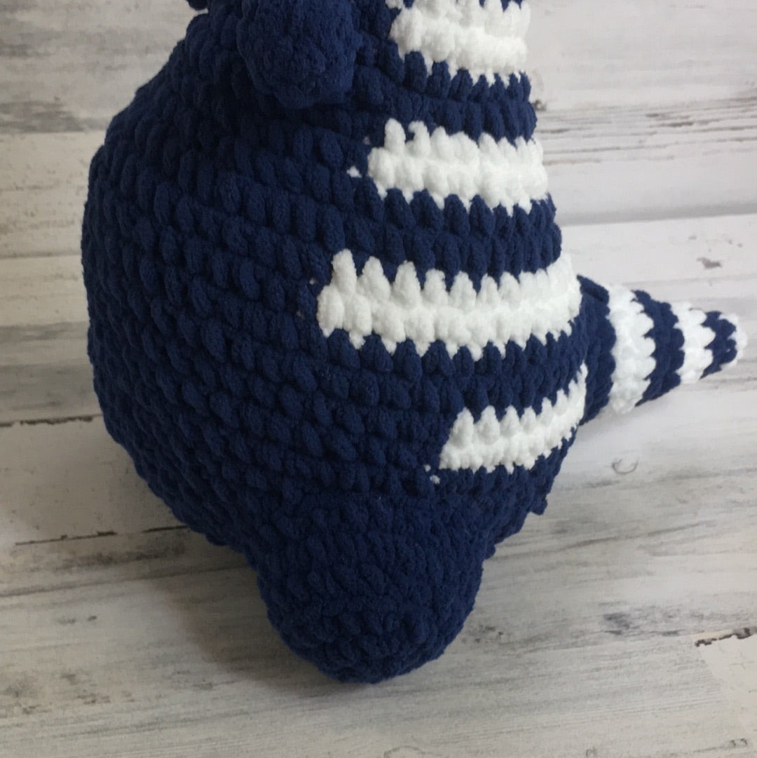 Blue with White Stripes - MEGA PLUSH Chubby Dinosaur