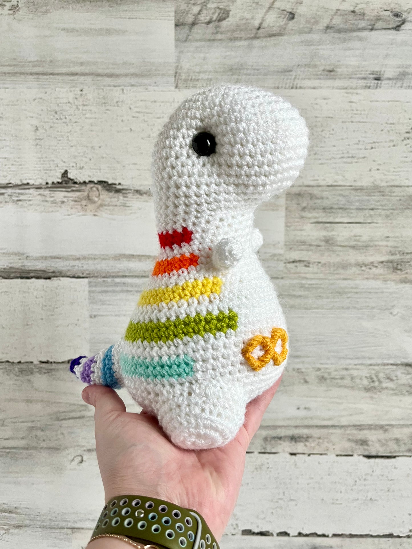 Autism Awareness Rainbow Stripes - Chubby Dinosaur