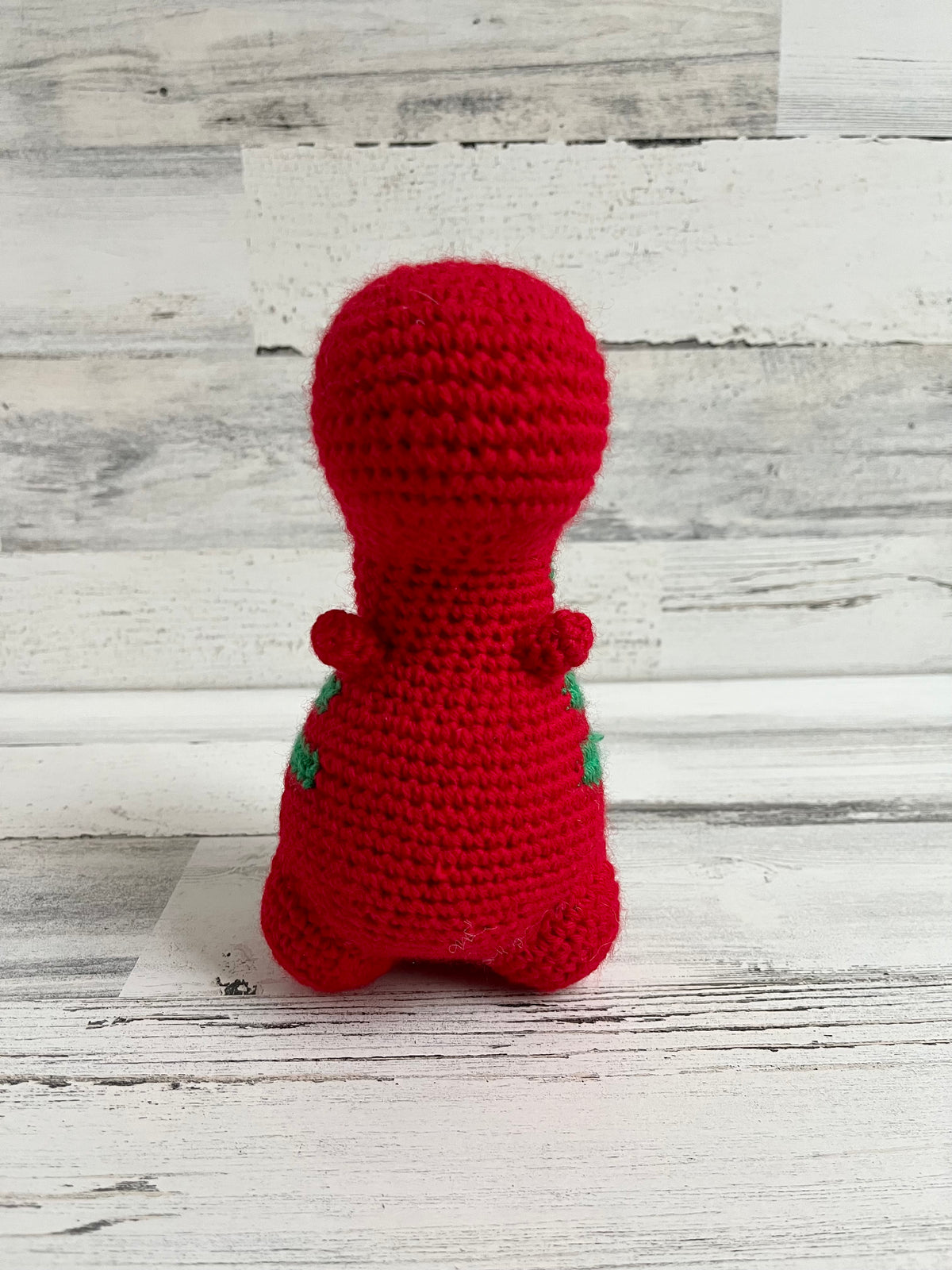 Red with Green Stripes - Chubby Dinosaur