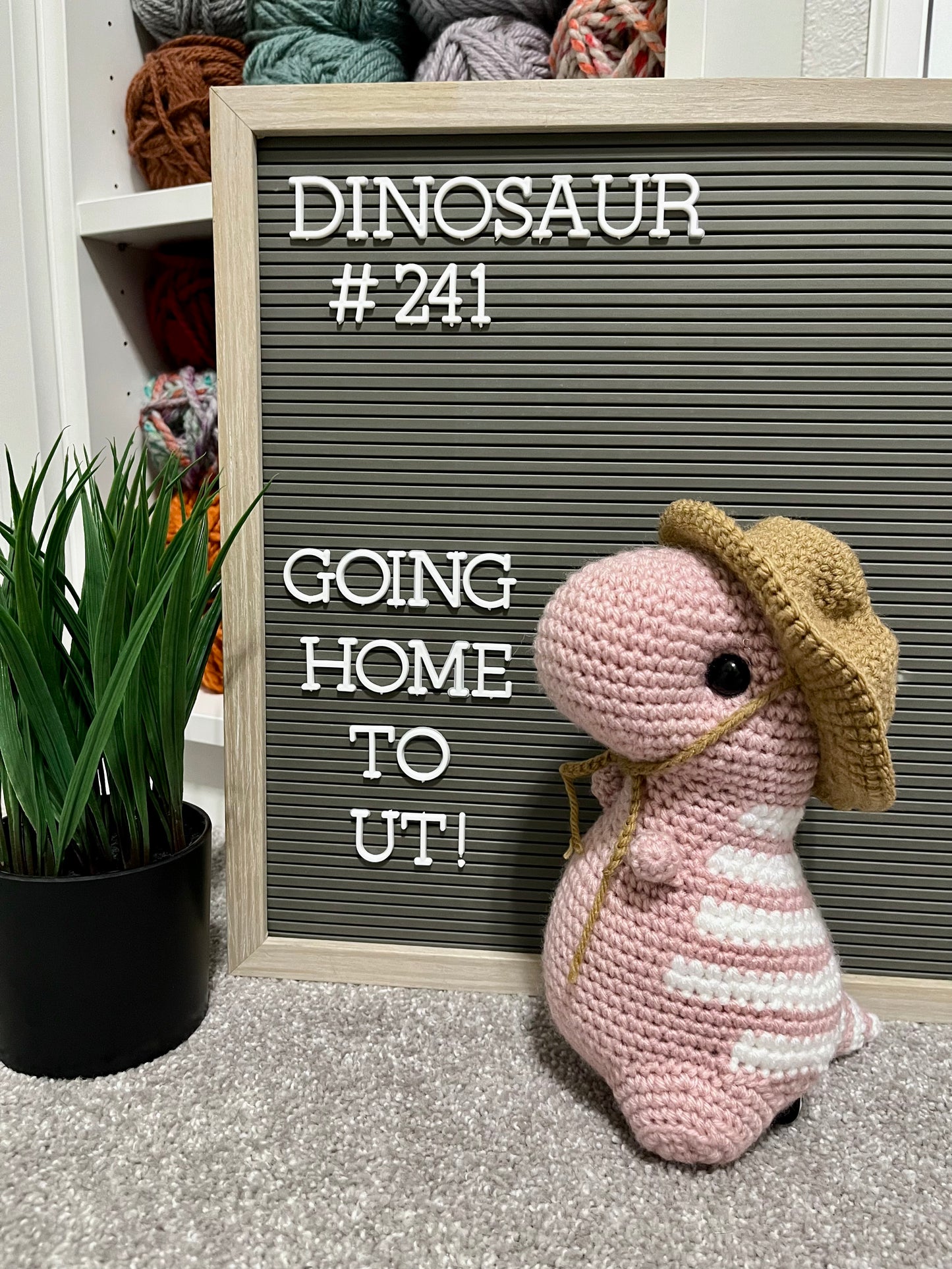 Light Rose Pink & White - Chubby Dinosaur