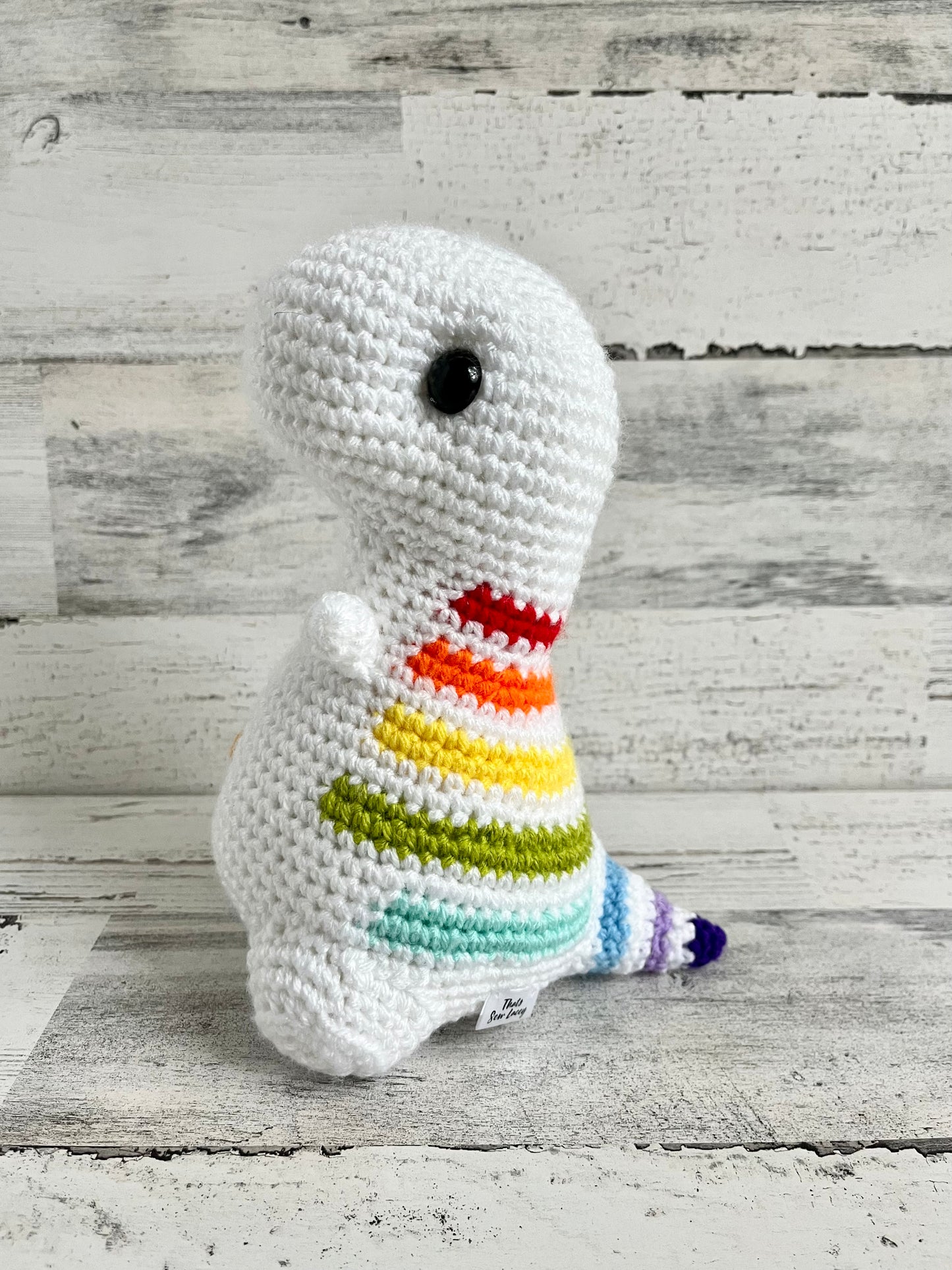 Autism Awareness Rainbow Stripes - Chubby Dinosaur