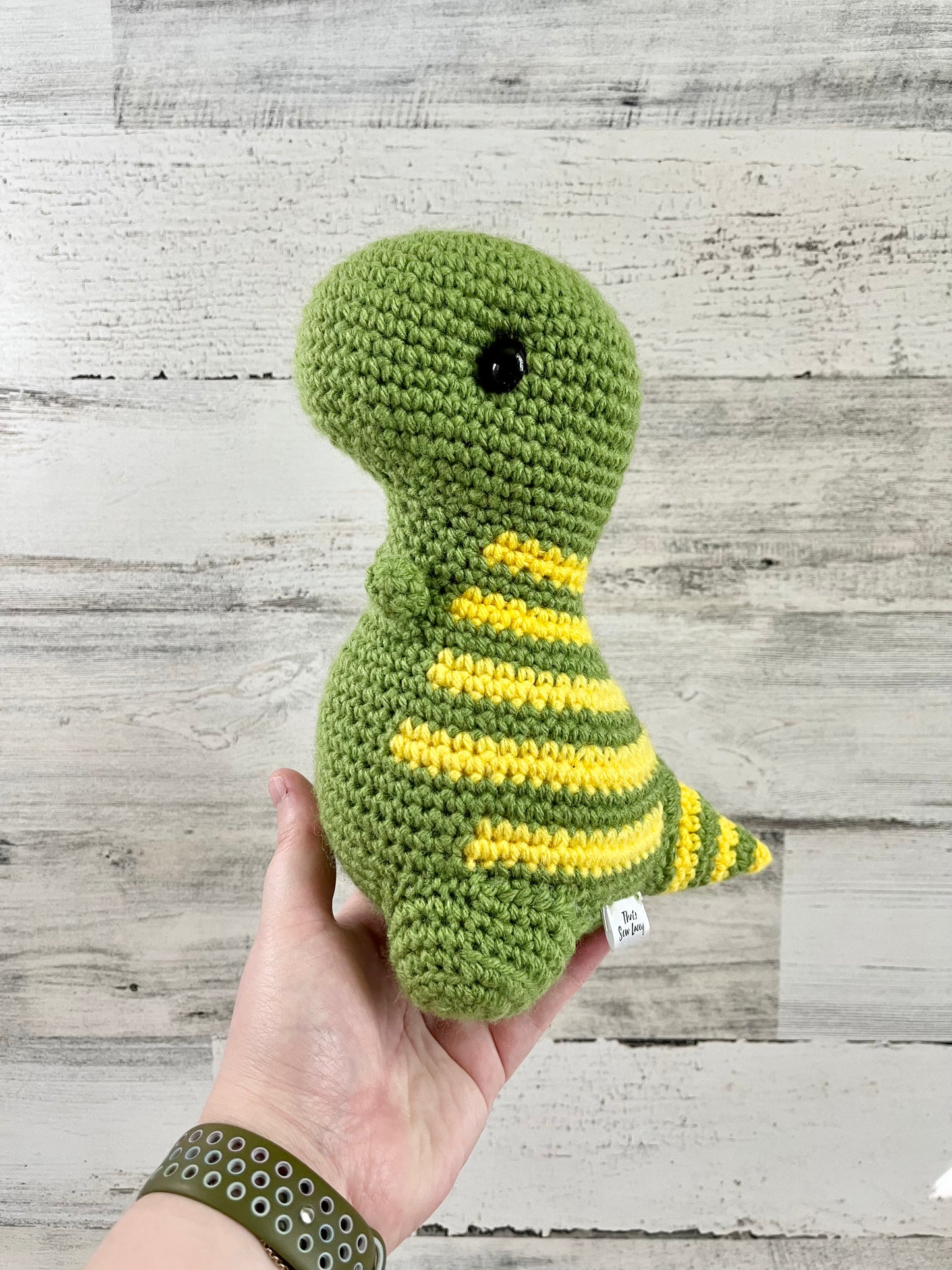 Light Green with Yellow Stripes - Chubby Dinosaur
