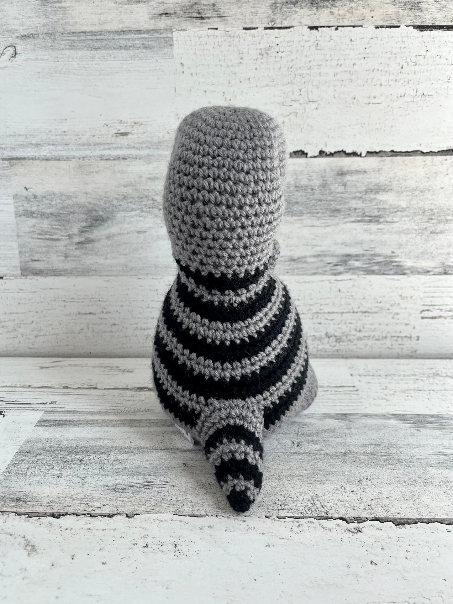 Medium Gray with Black Stripes - Chubby Dinosaur