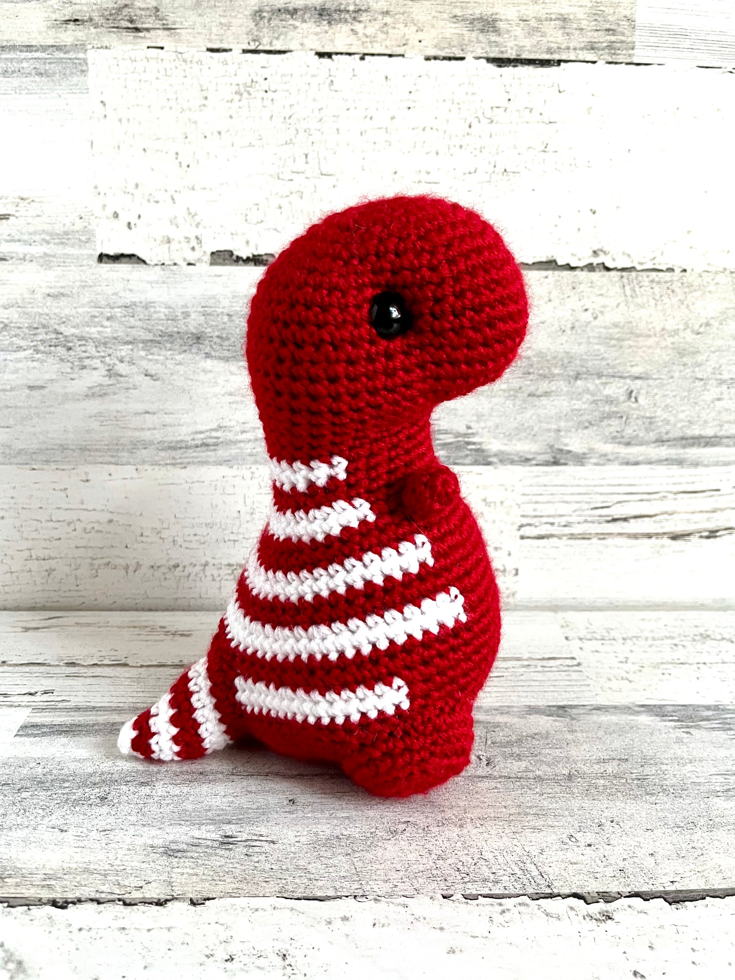Varsity Red with White Stripes - Chubby Dinosaur